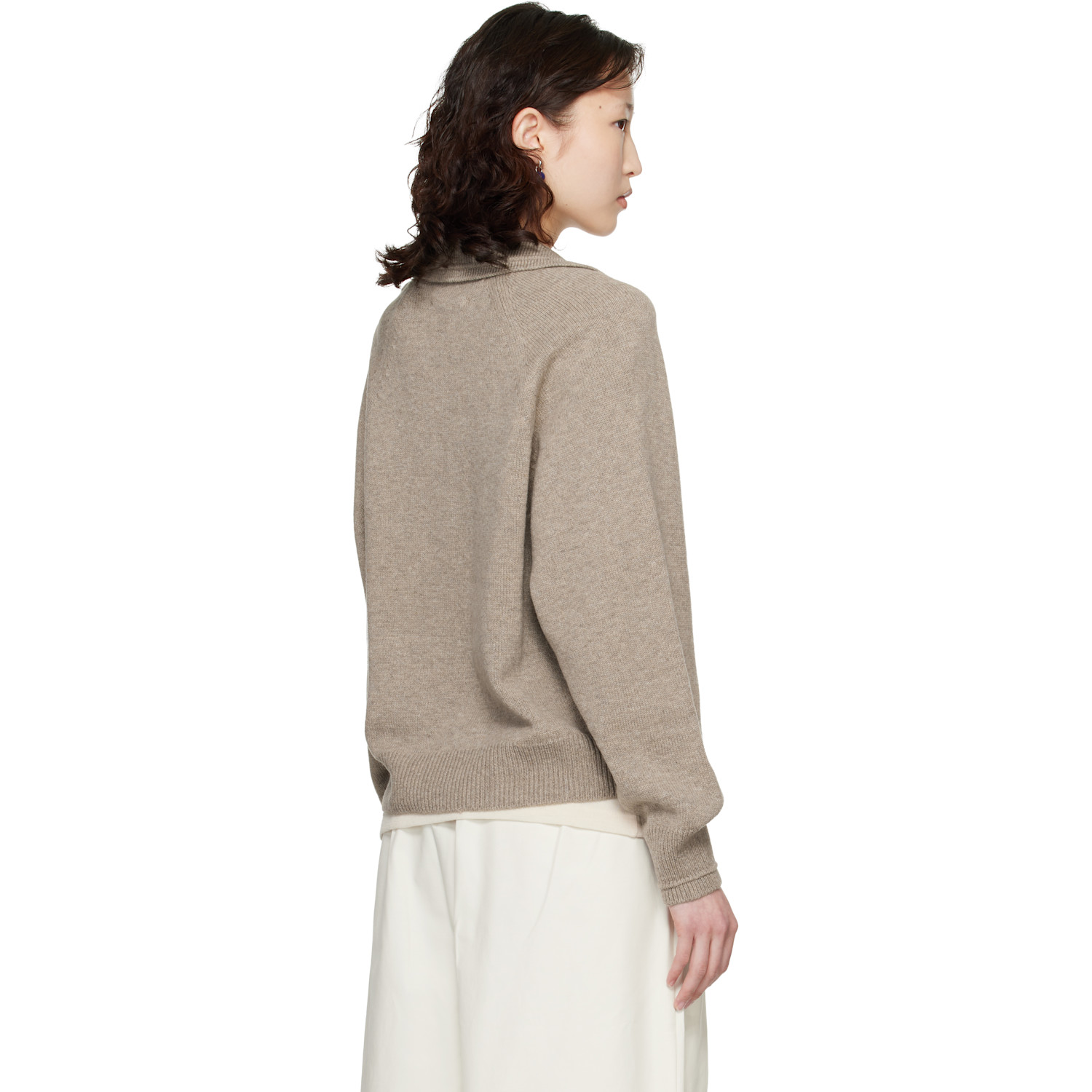  Cordera Taupe Merino Wool Polo 