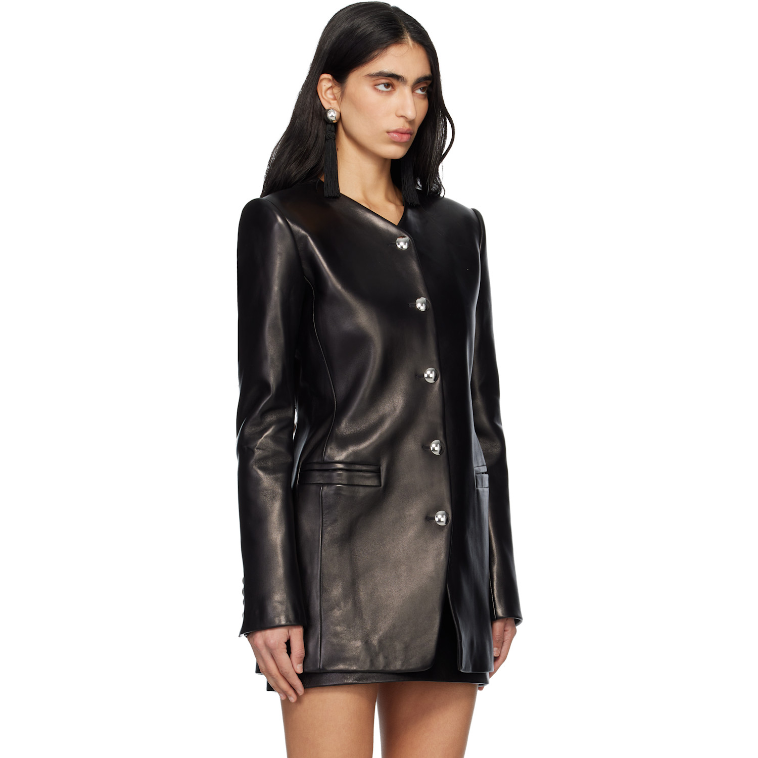  Khaite Black Naran Leather Jacket 