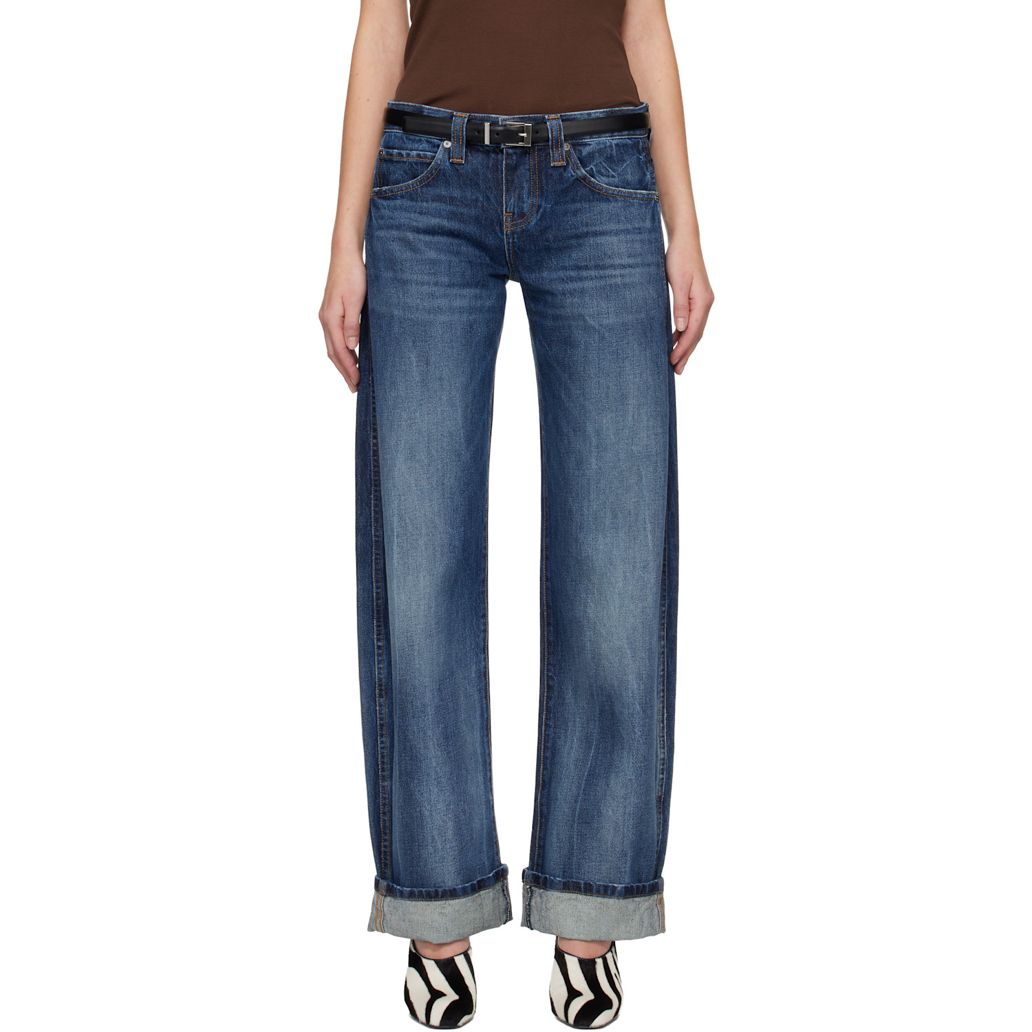 KHAITE Blue Karo Jeans