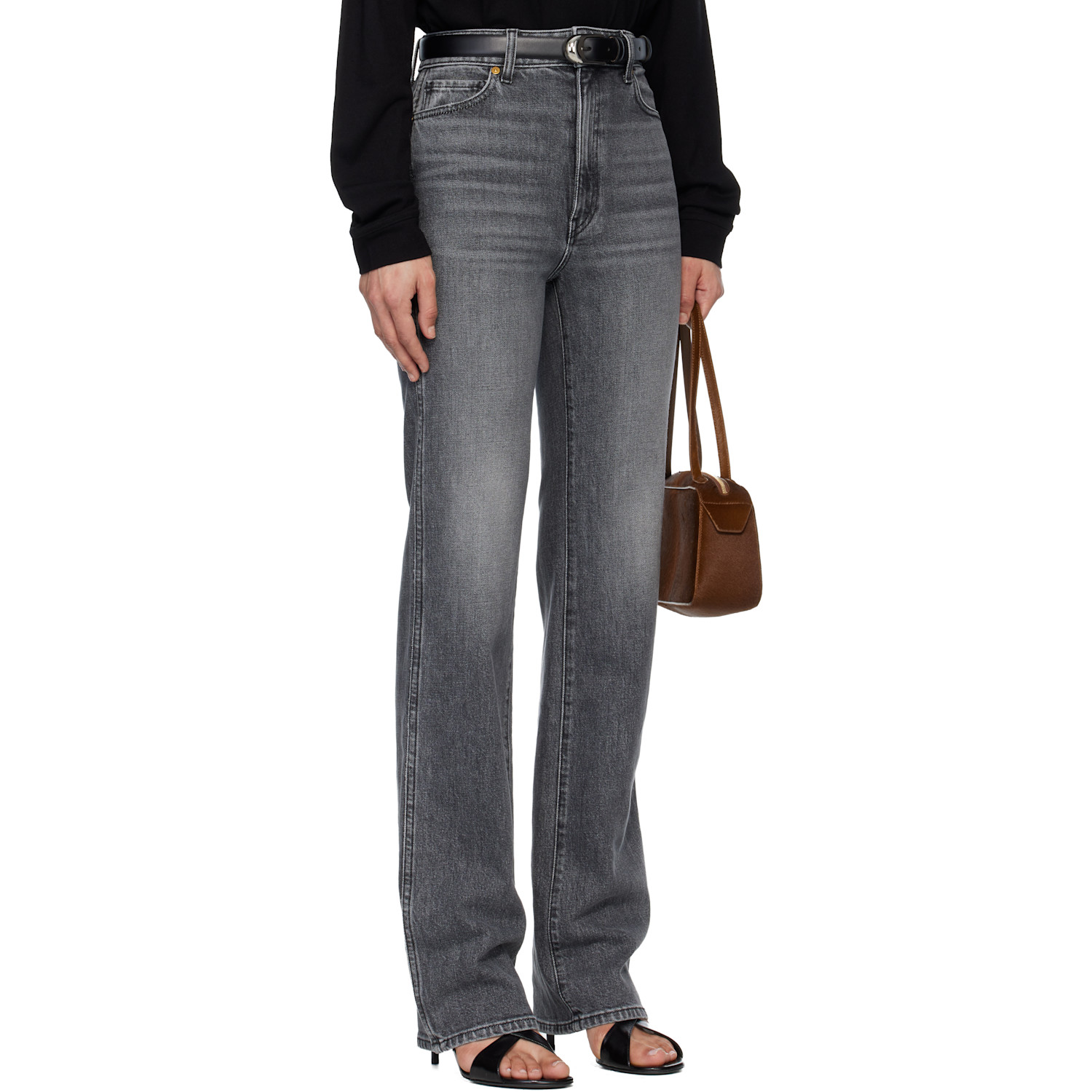  Khaite Gray Danielle Stretch Jeans 