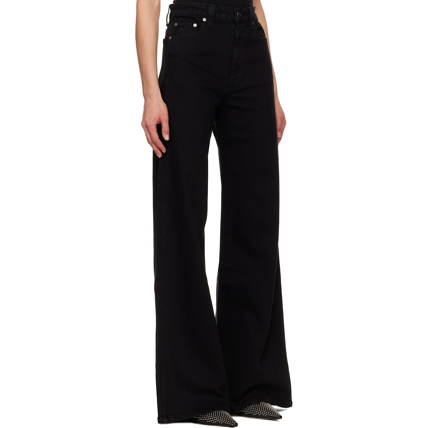  Khaite Black Dane Stretch Jeans 