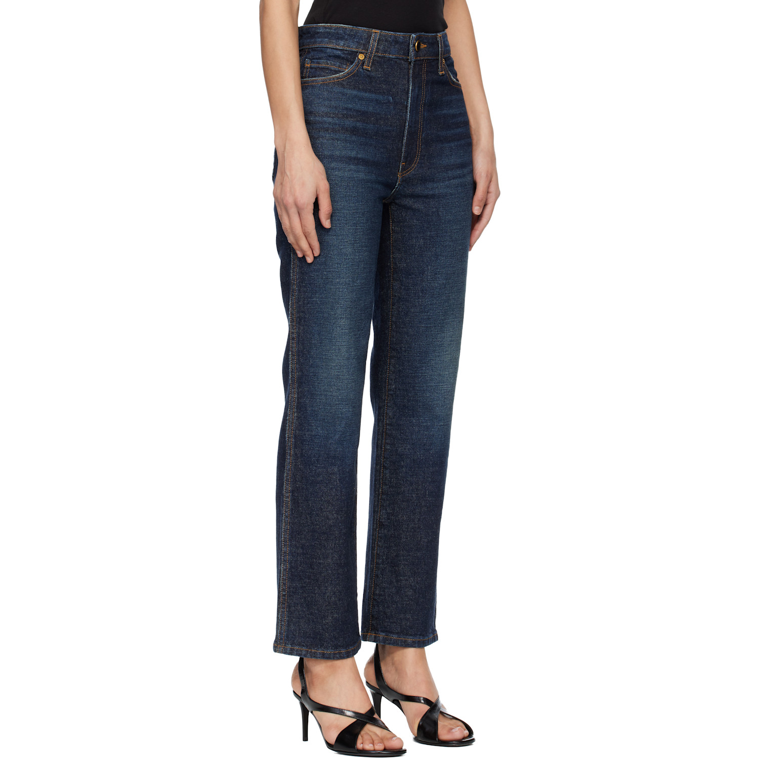  Khaite Navy Abigail Stretch Jeans 