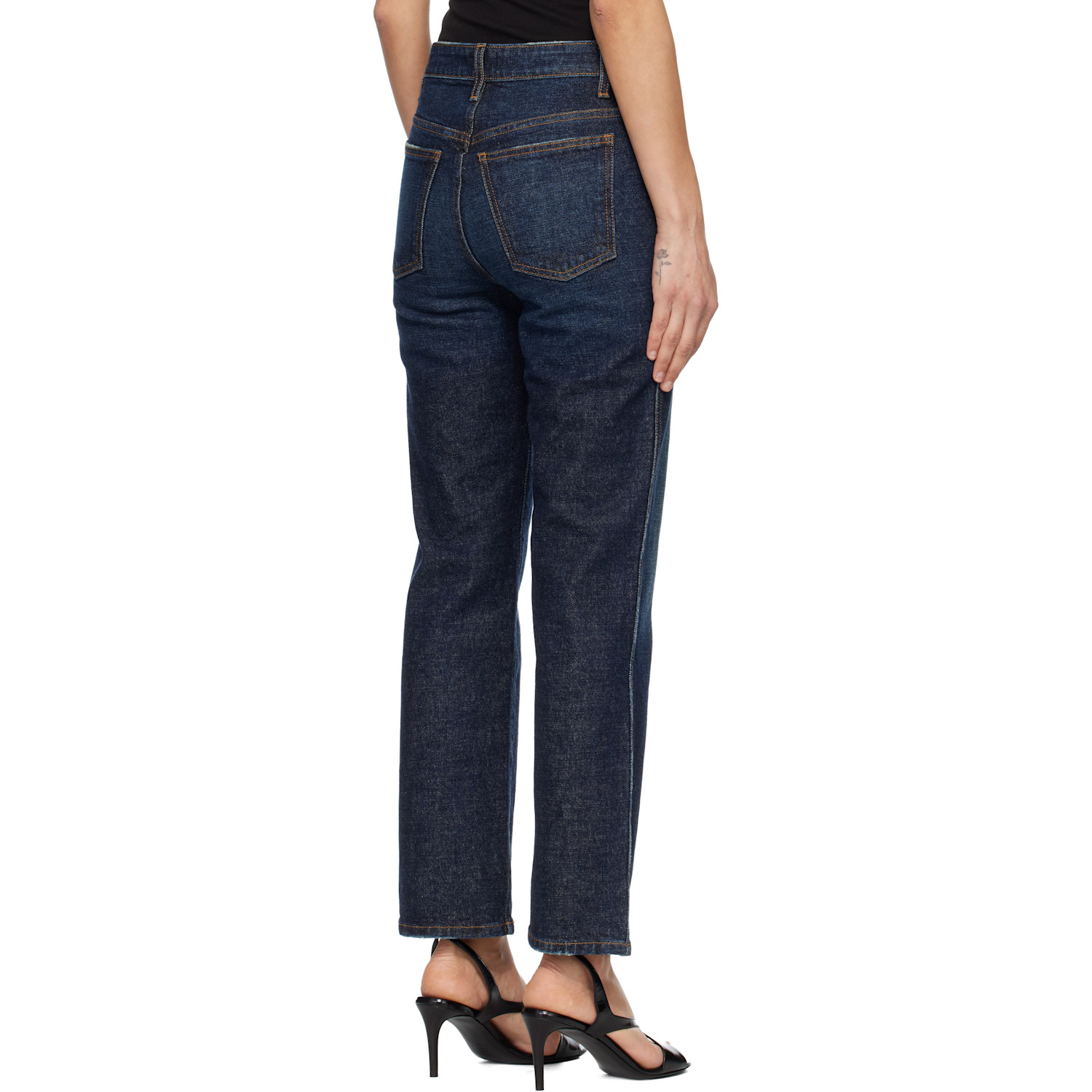  Khaite Navy Abigail Stretch Jeans 