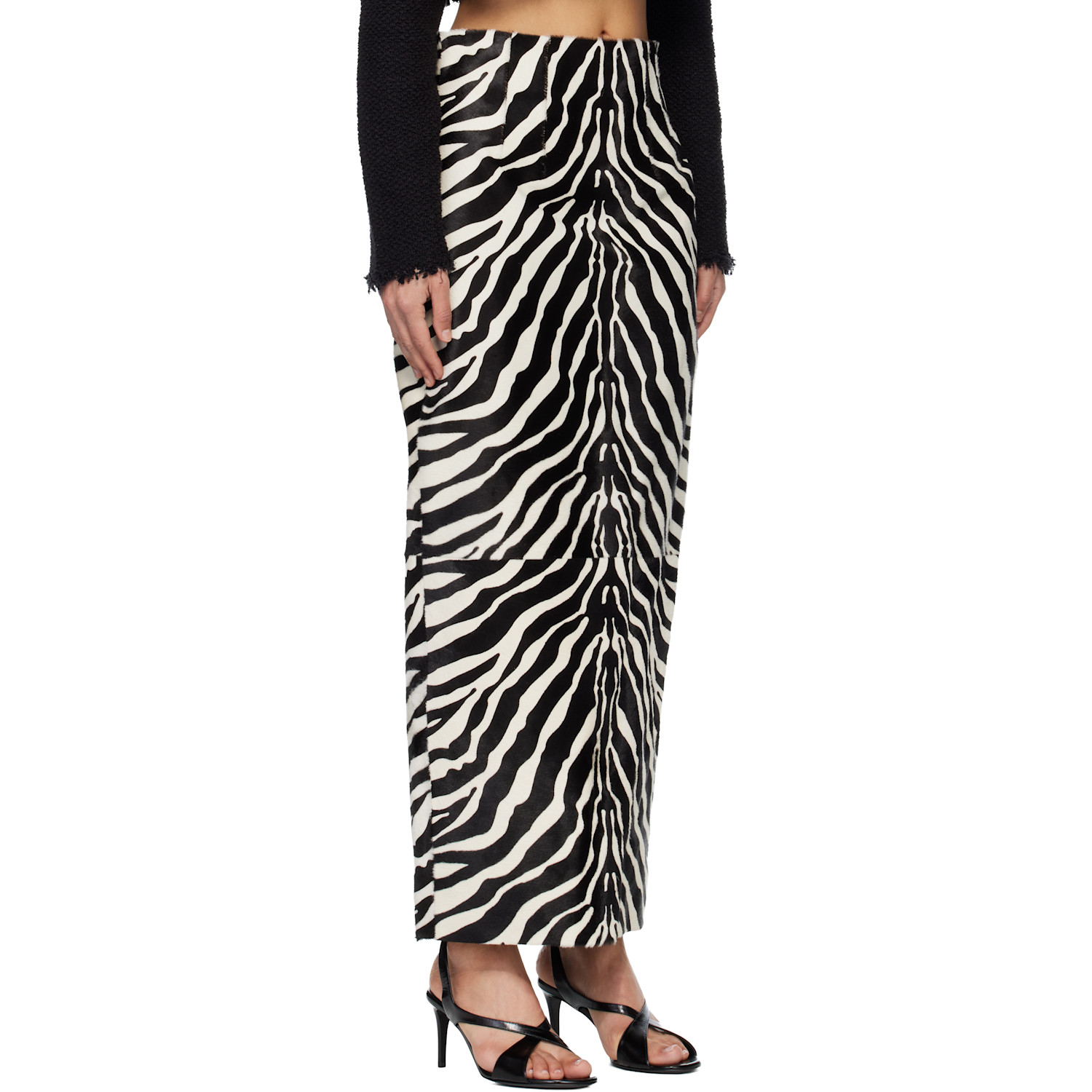 Khaite Black & White Loxley Maxi Skirt 