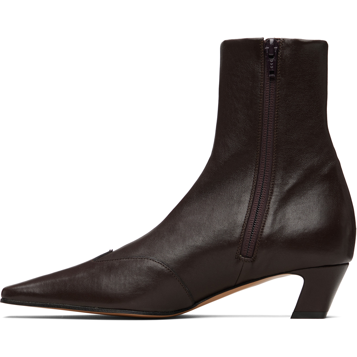  Khaite Brown Nevada Stretch Low Boots 