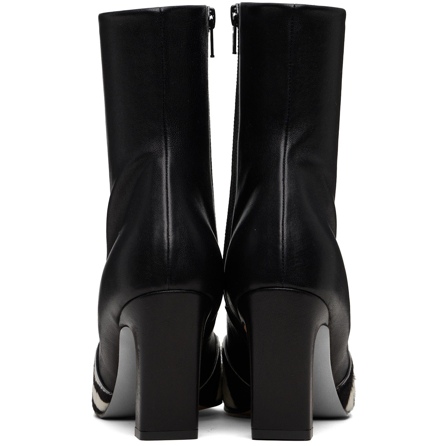  Khaite Black & White Nevada Stretch High Boots 