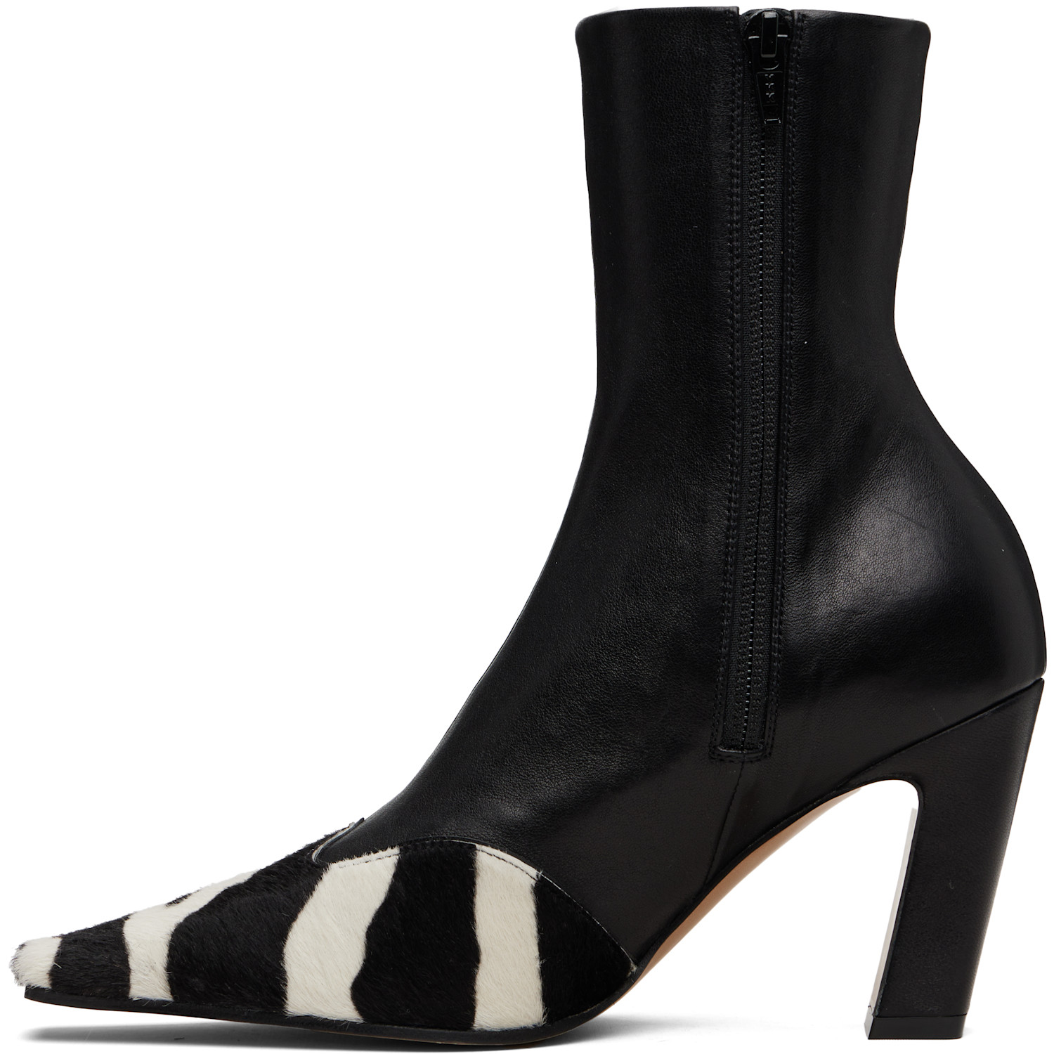  Khaite Black & White Nevada Stretch High Boots 