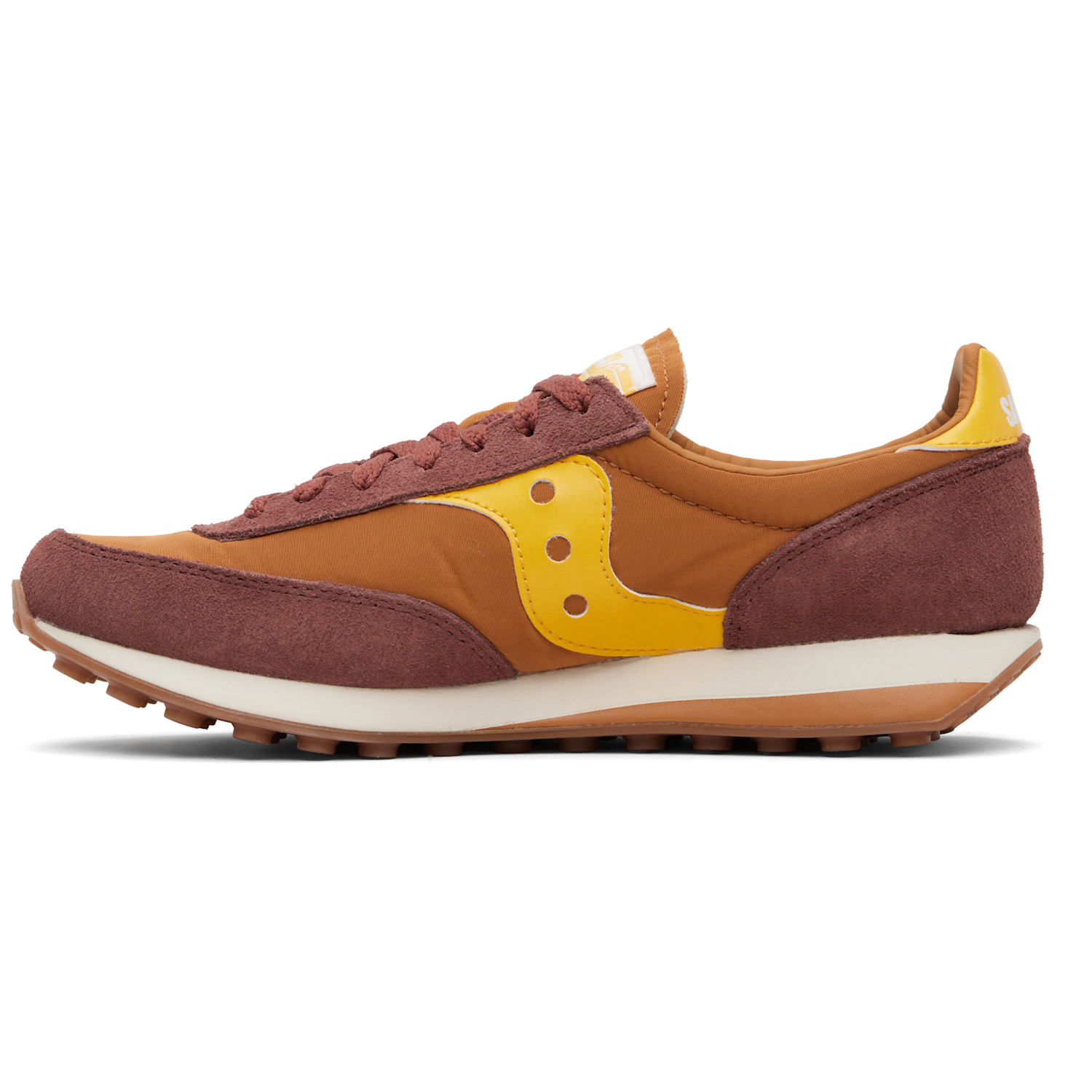  Saucony Tan & Burgundy Trainer 80 Sneakers 