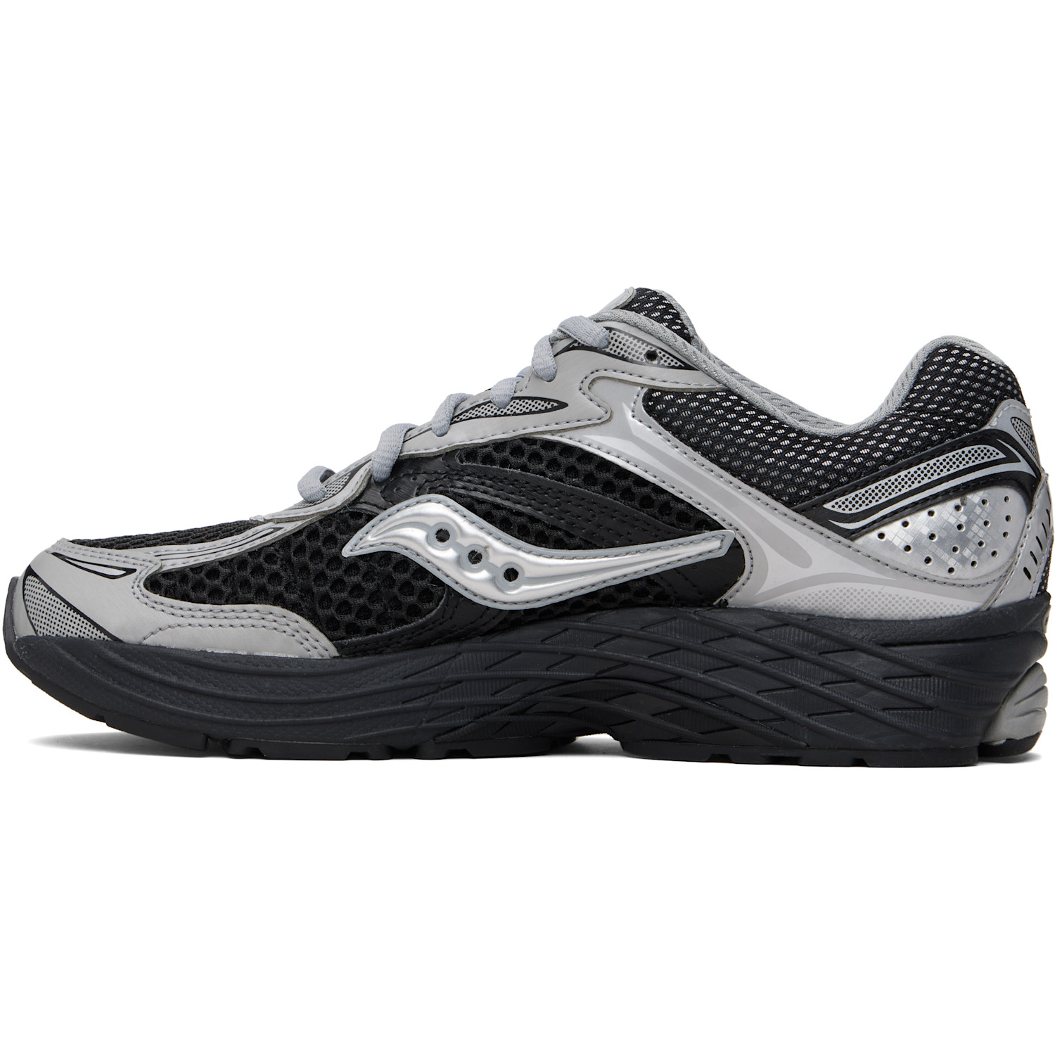  Saucony Black & Silver Progrid Omni 9 Sneakers 