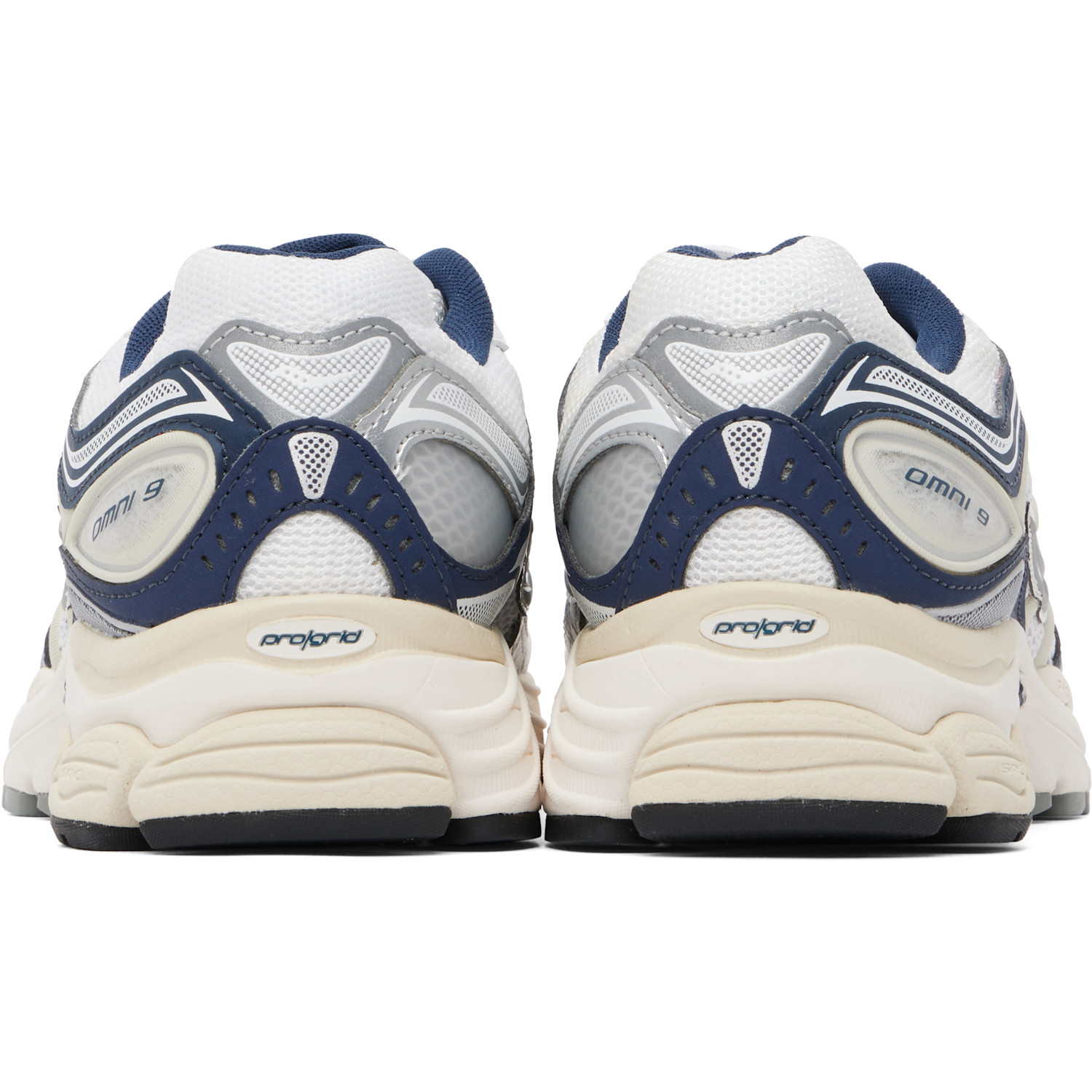  Saucony White & Navy Progrid Omni 9 Sneakers 