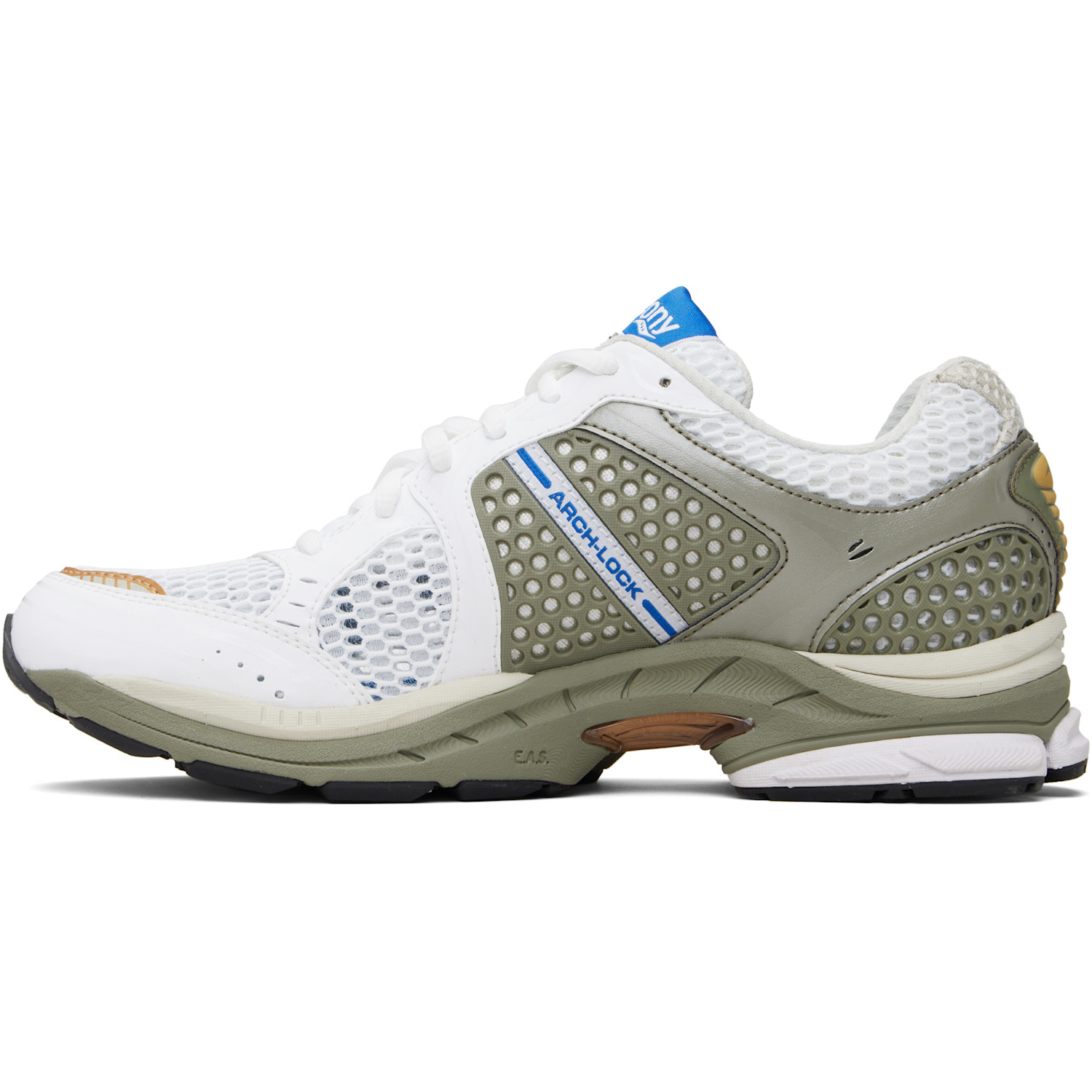  Saucony White & Khaki Progrid Triumph 4 Sneakers 
