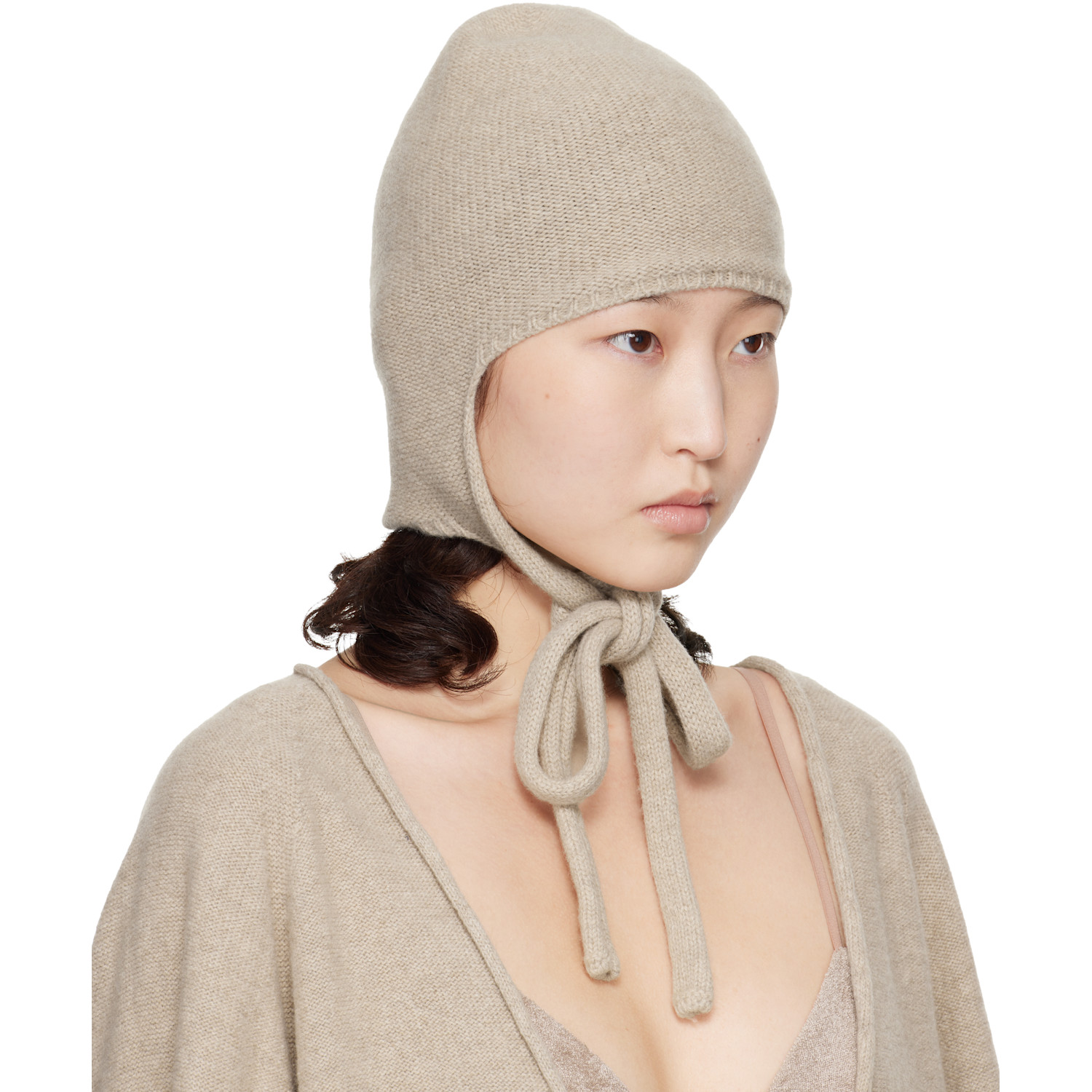  Baserange Beige Tier Hood Beanie 