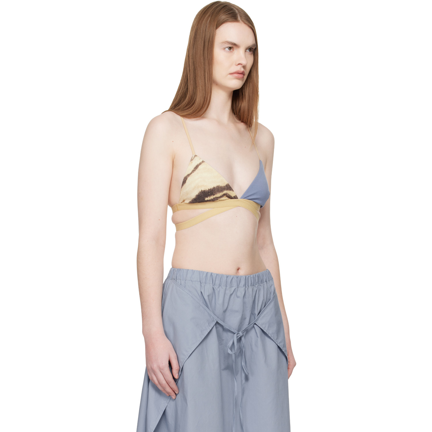  Baserange Blue & Beige Stay Bra 