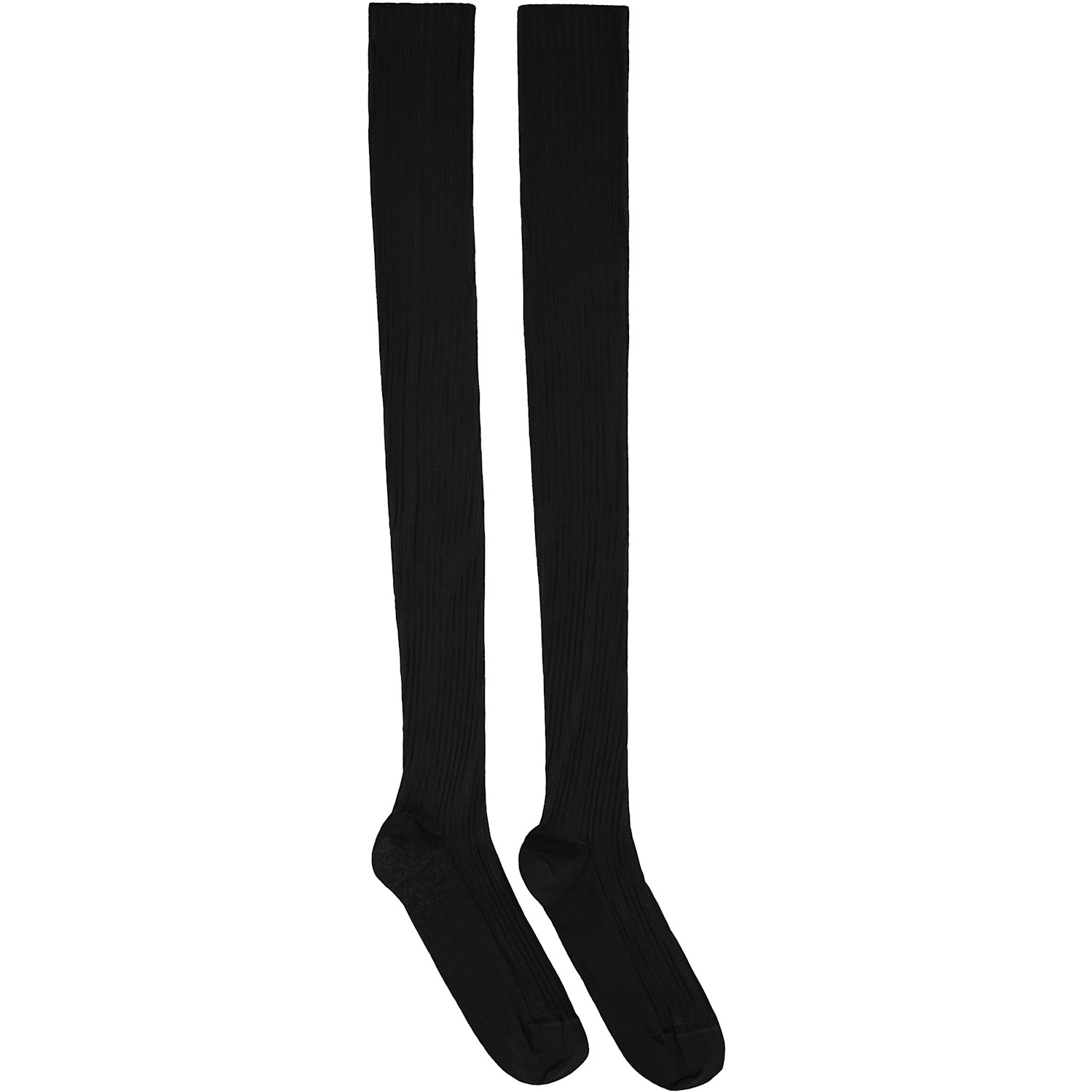  Baserange Two-pack Black & Blue Cotton Rib Overknee Socks 