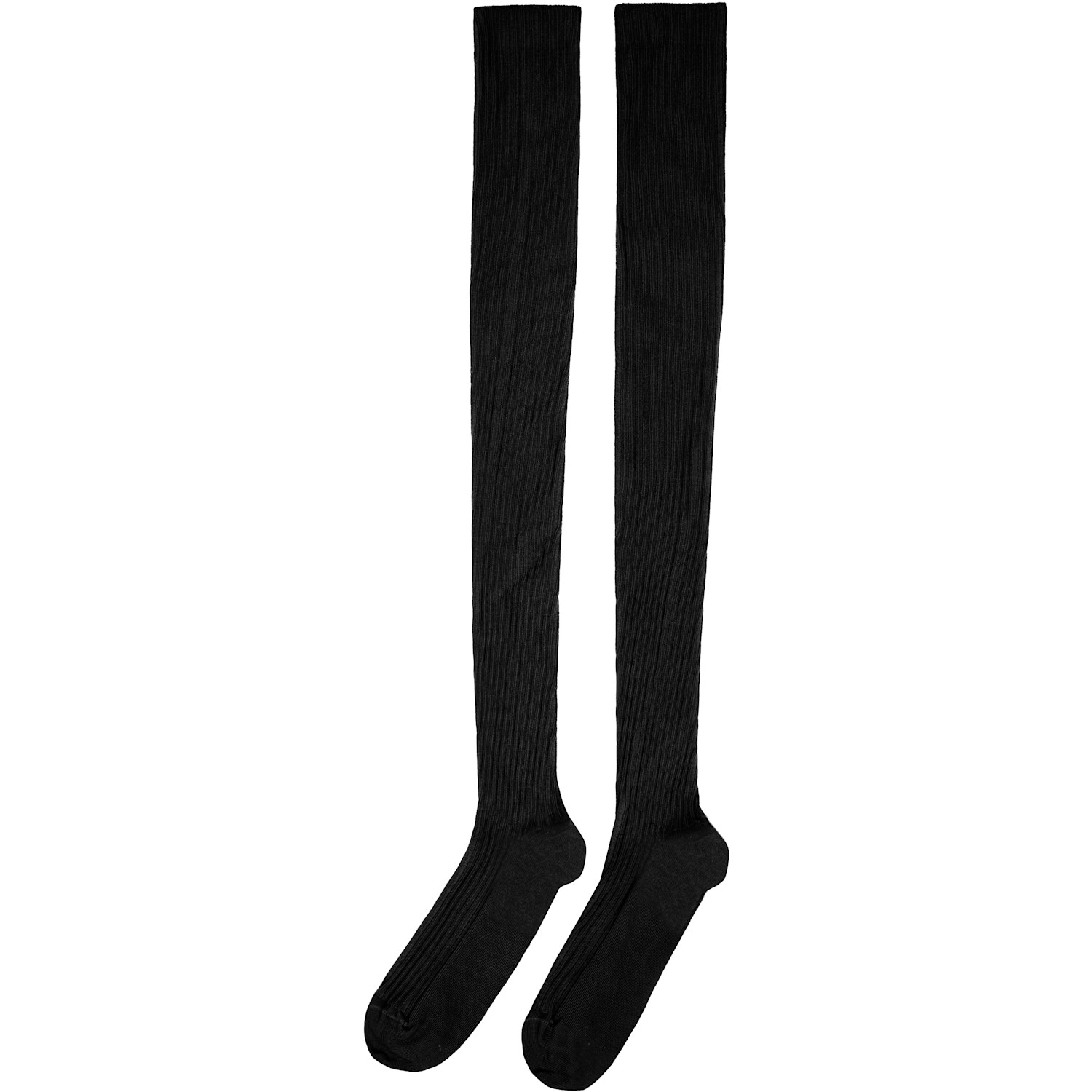  Baserange Two-pack Black & Blue Cotton Rib Overknee Socks 