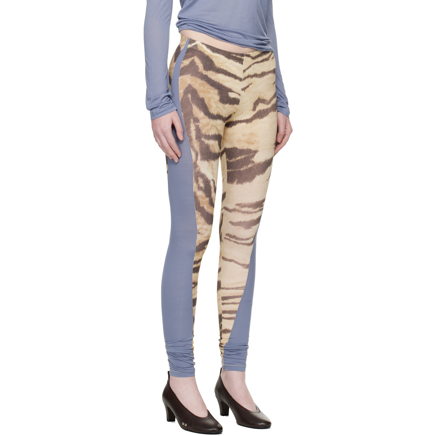  Baserange Blue & Beige Net Leggings 