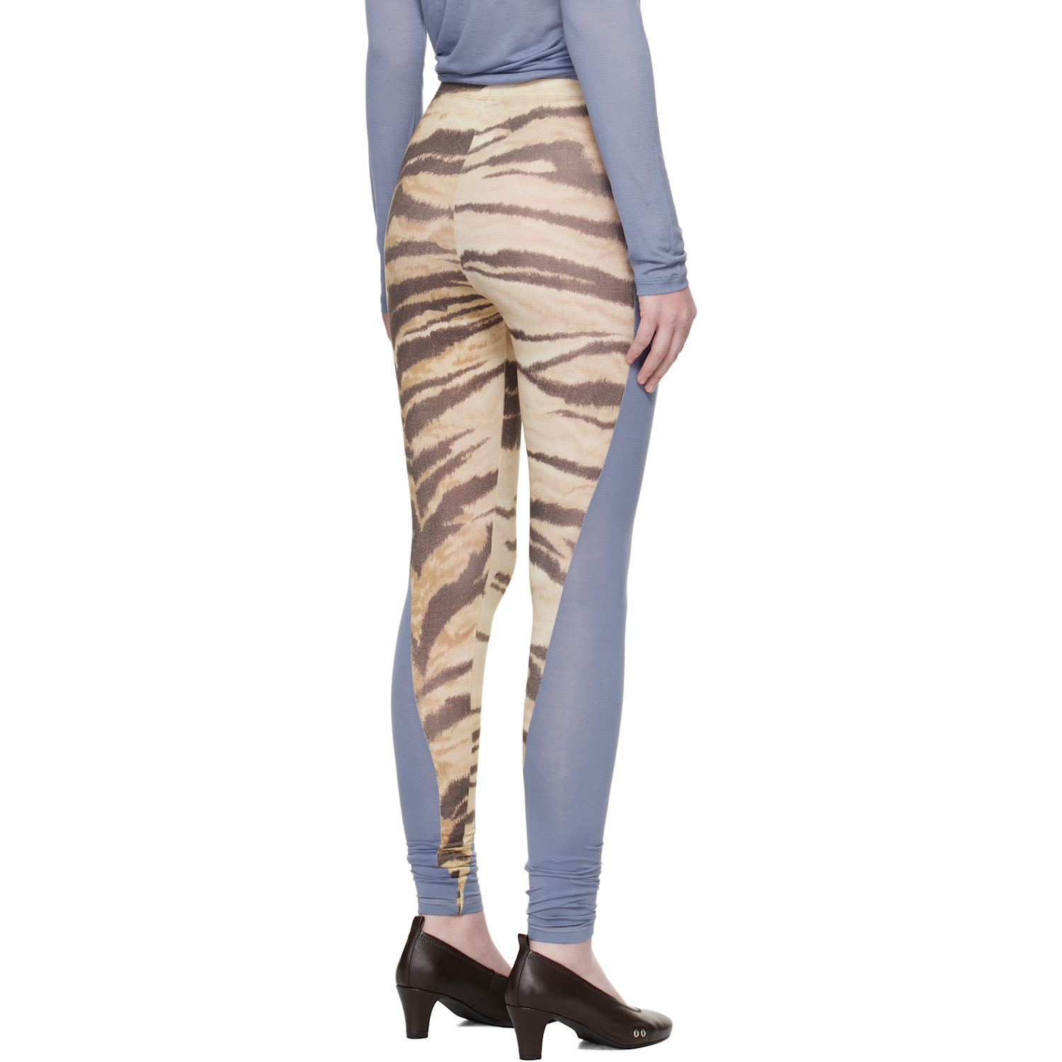 Baserange Blue & Beige Net Leggings 