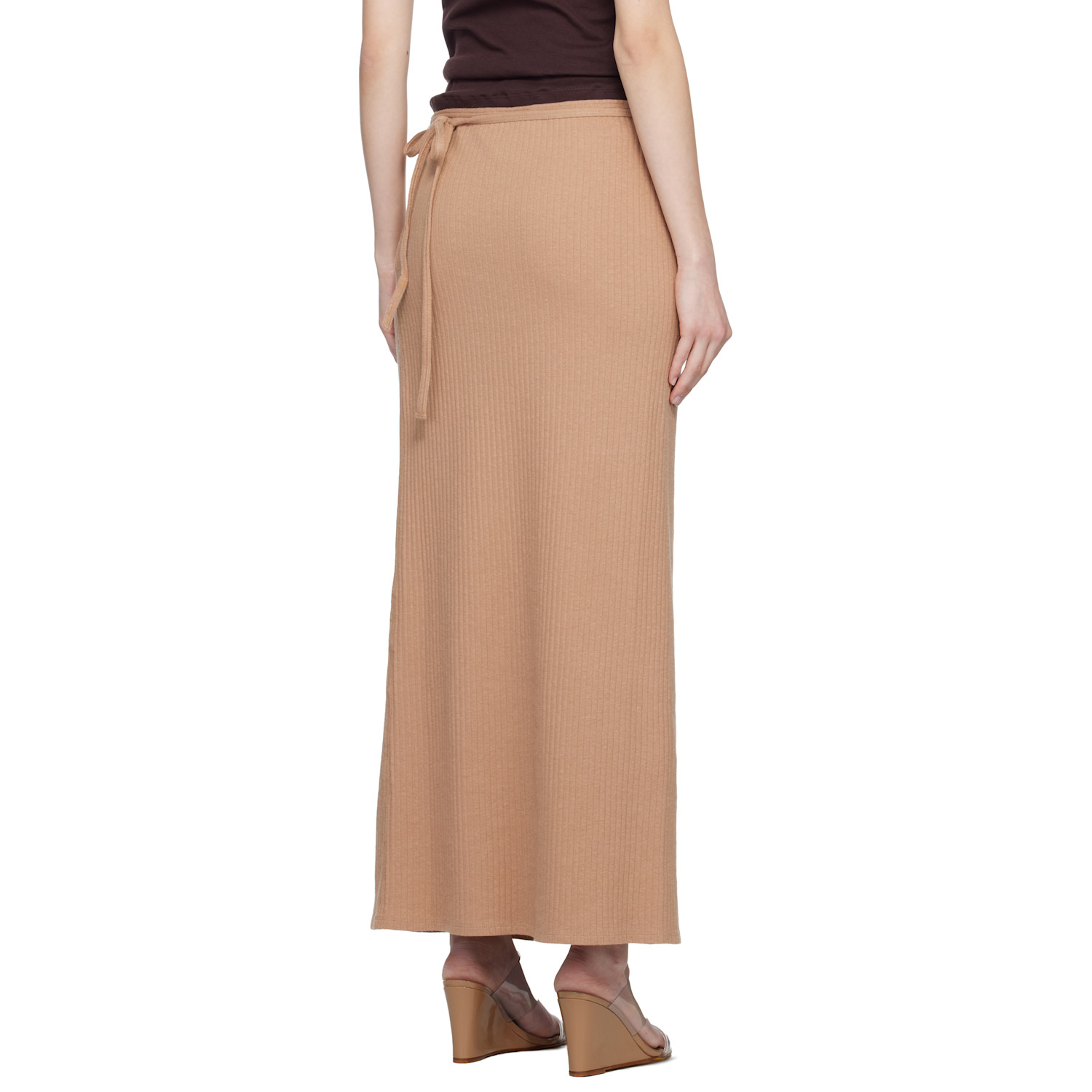  Baserange Tan Organic Cotton Fleece Brig Maxi Skirt 
