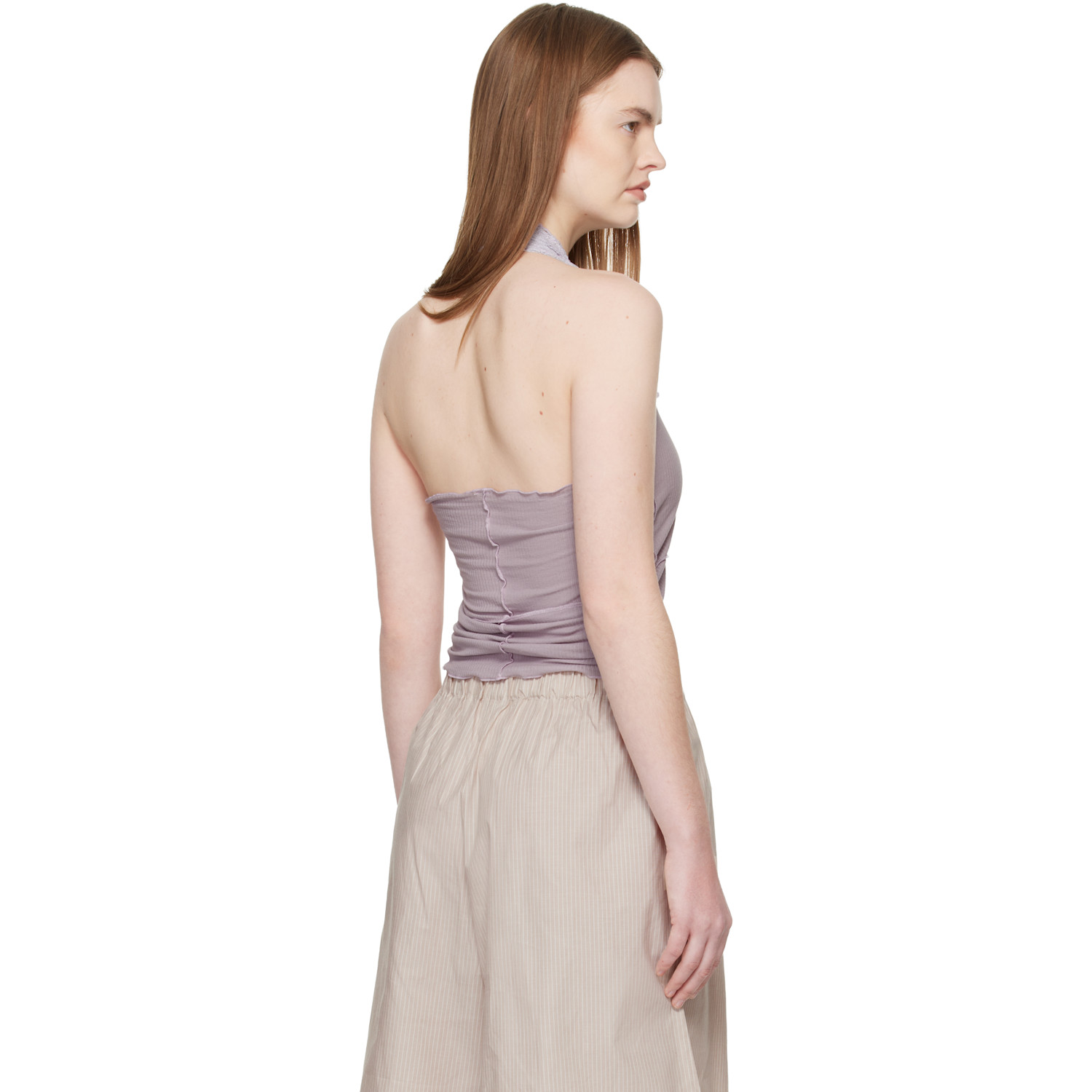  Baserange Purple Nehru Halter Top 