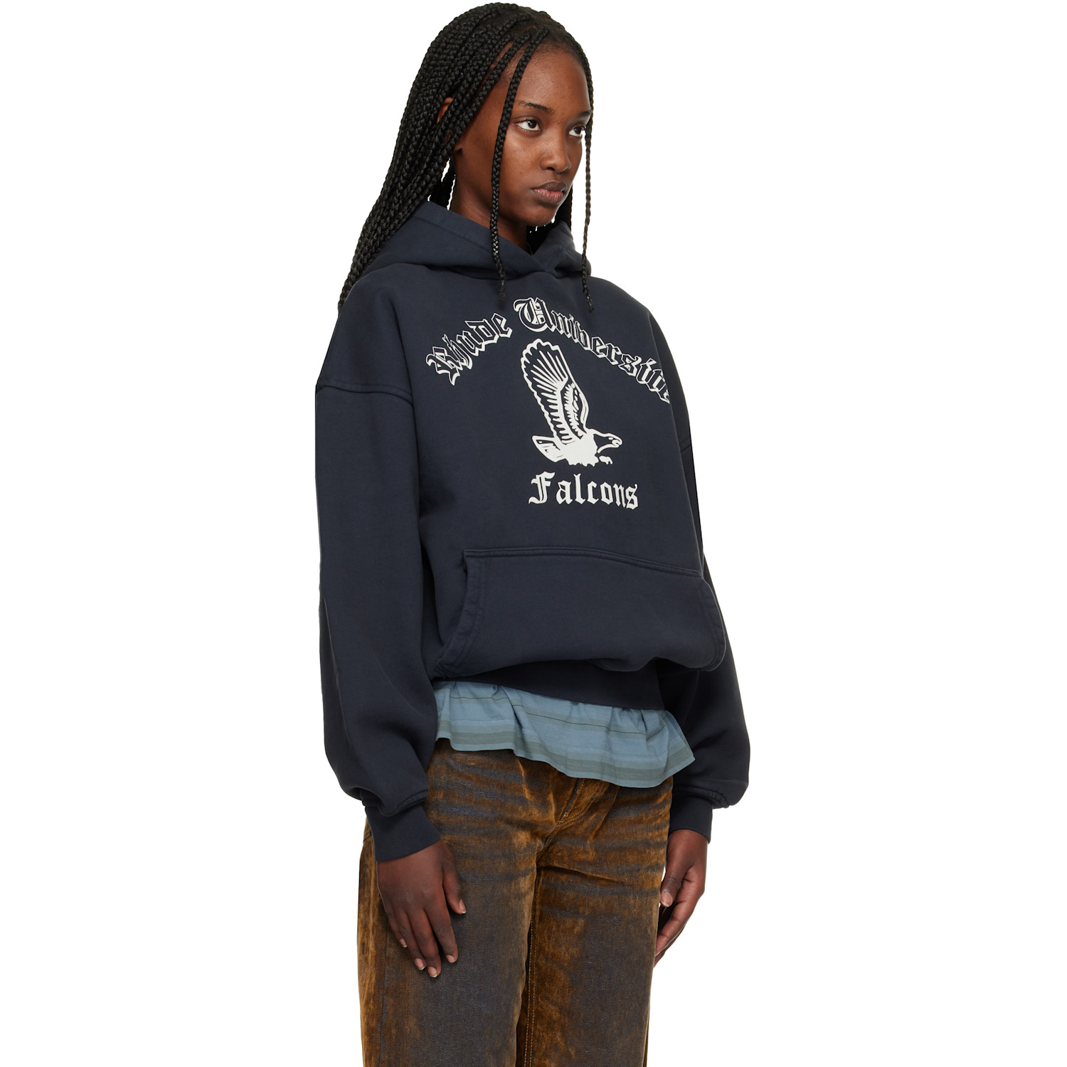  Rhude Black 'collegiate Falcons' Hoodie 