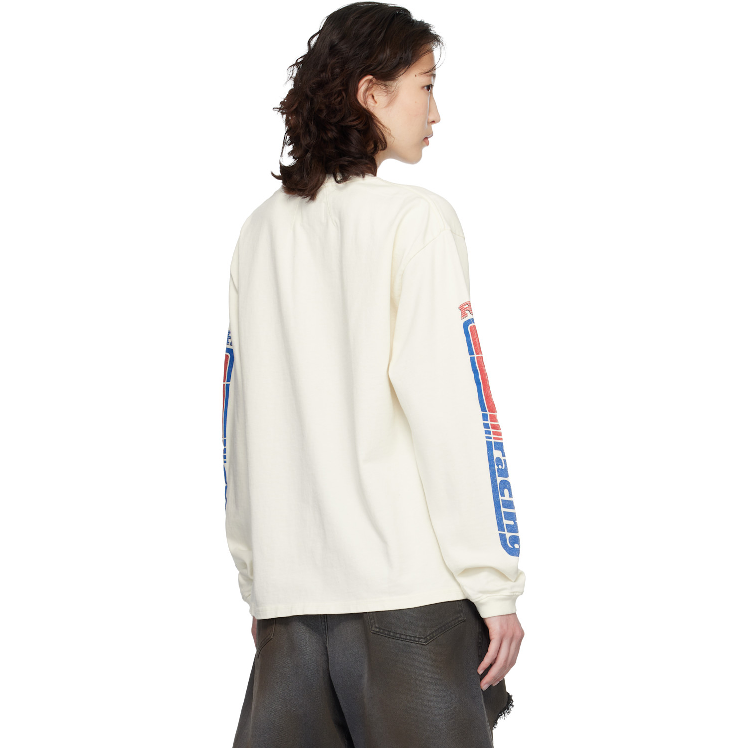  Rhude Off-white Split Petrol Logo Ls T-shirt 