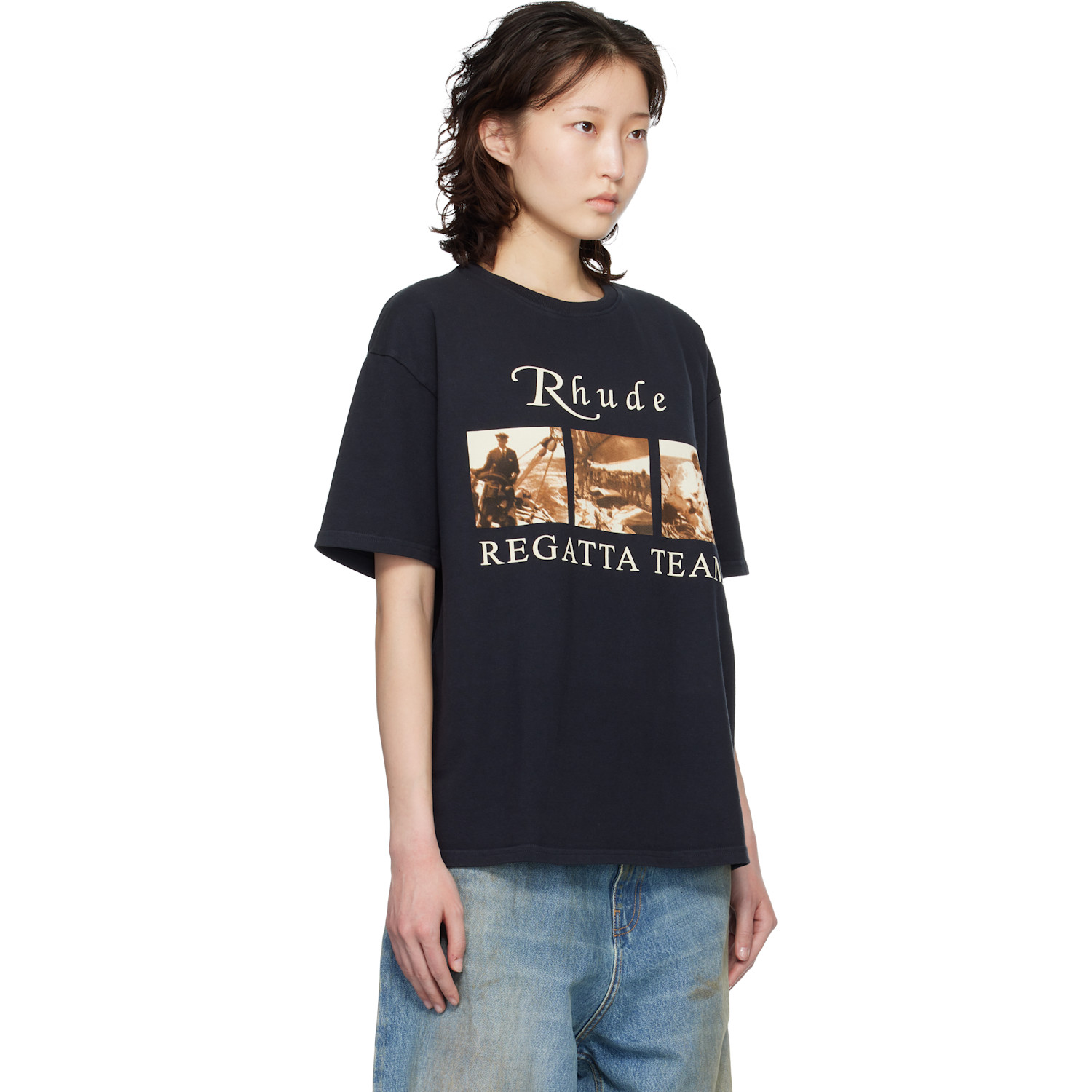  Rhude Black Usvi Regatta Tour T-shirt 