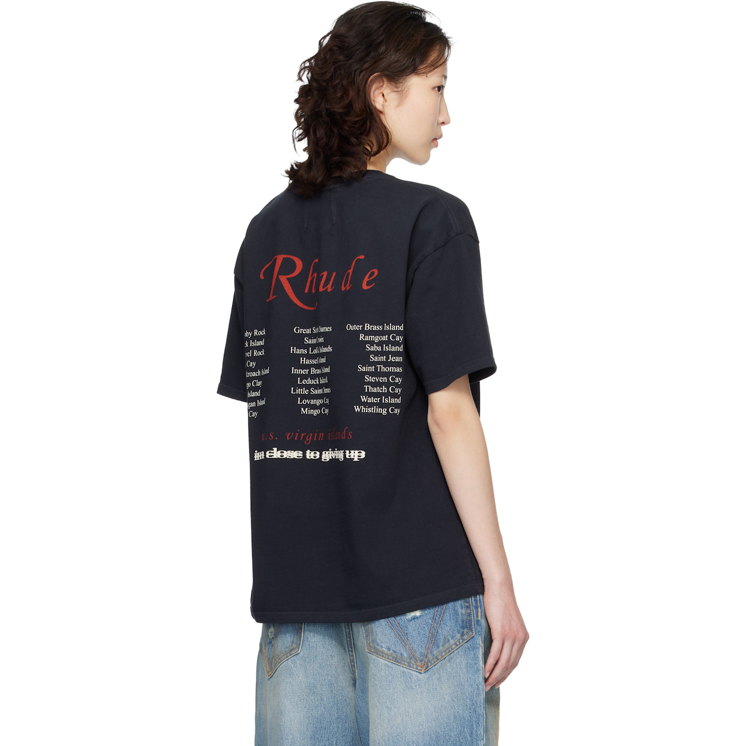  Rhude Black Usvi Regatta Tour T-shirt 