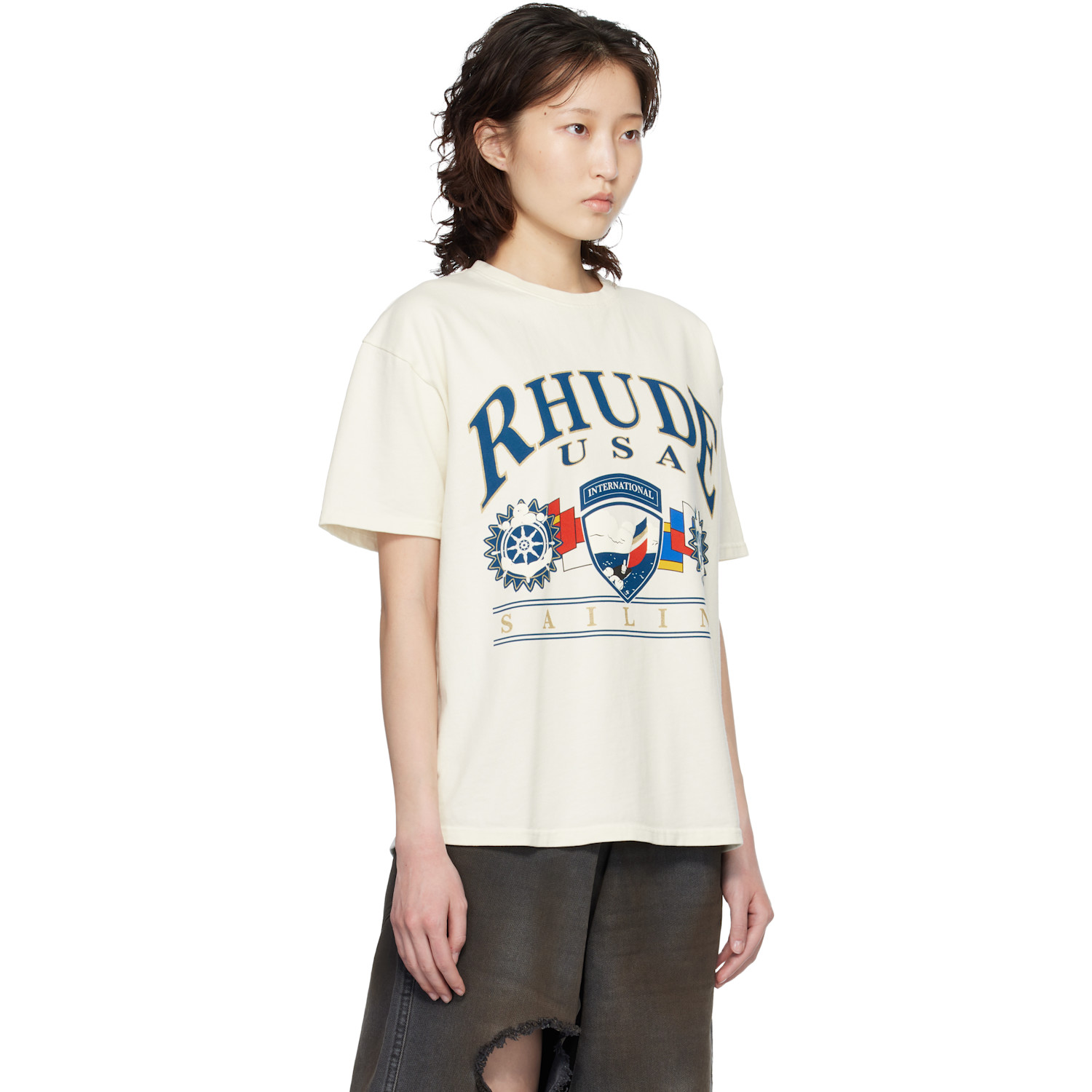  Rhude Off-white Usa Sailing Icon T-shirt 