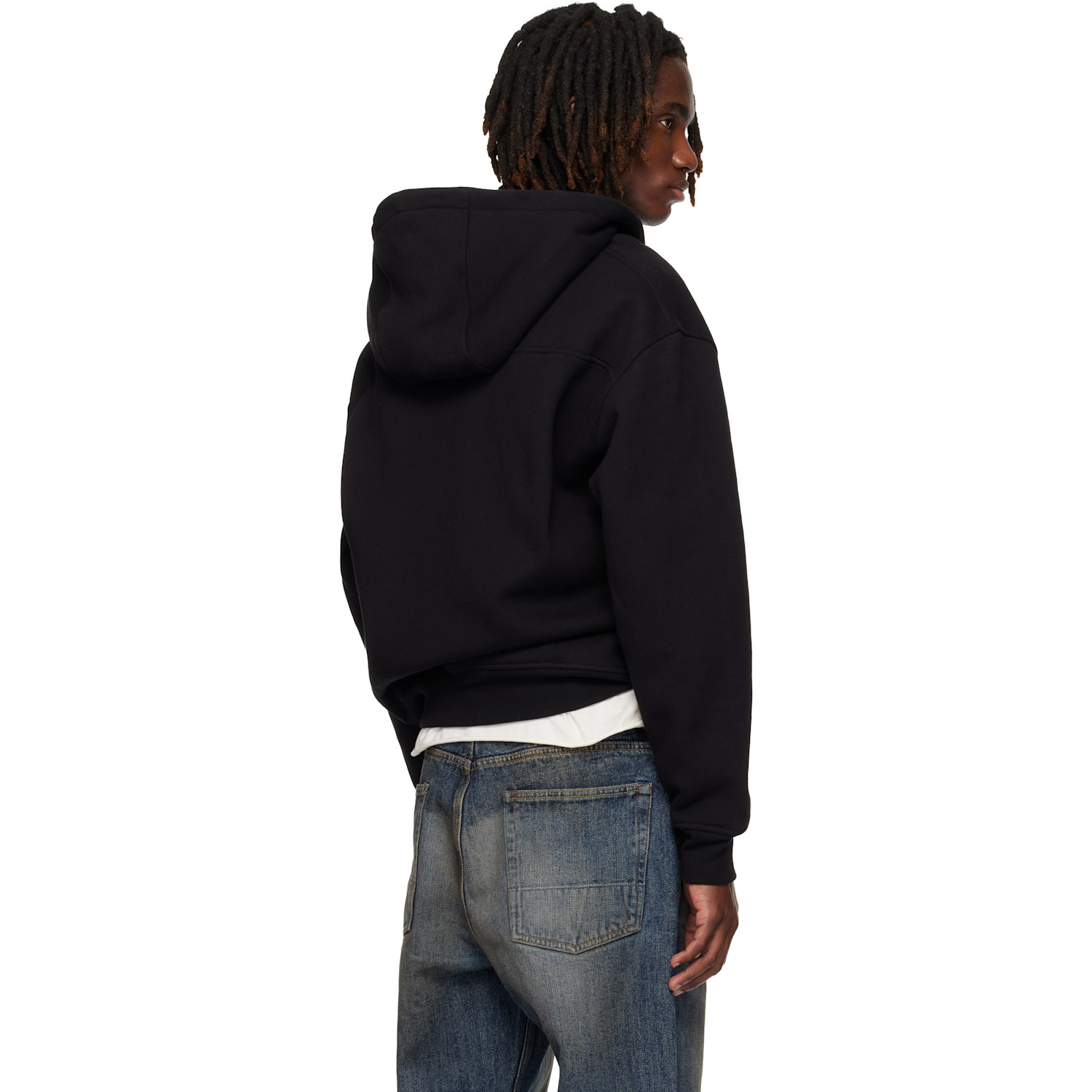  Rhude Black Classique Zip Up Hoodie 