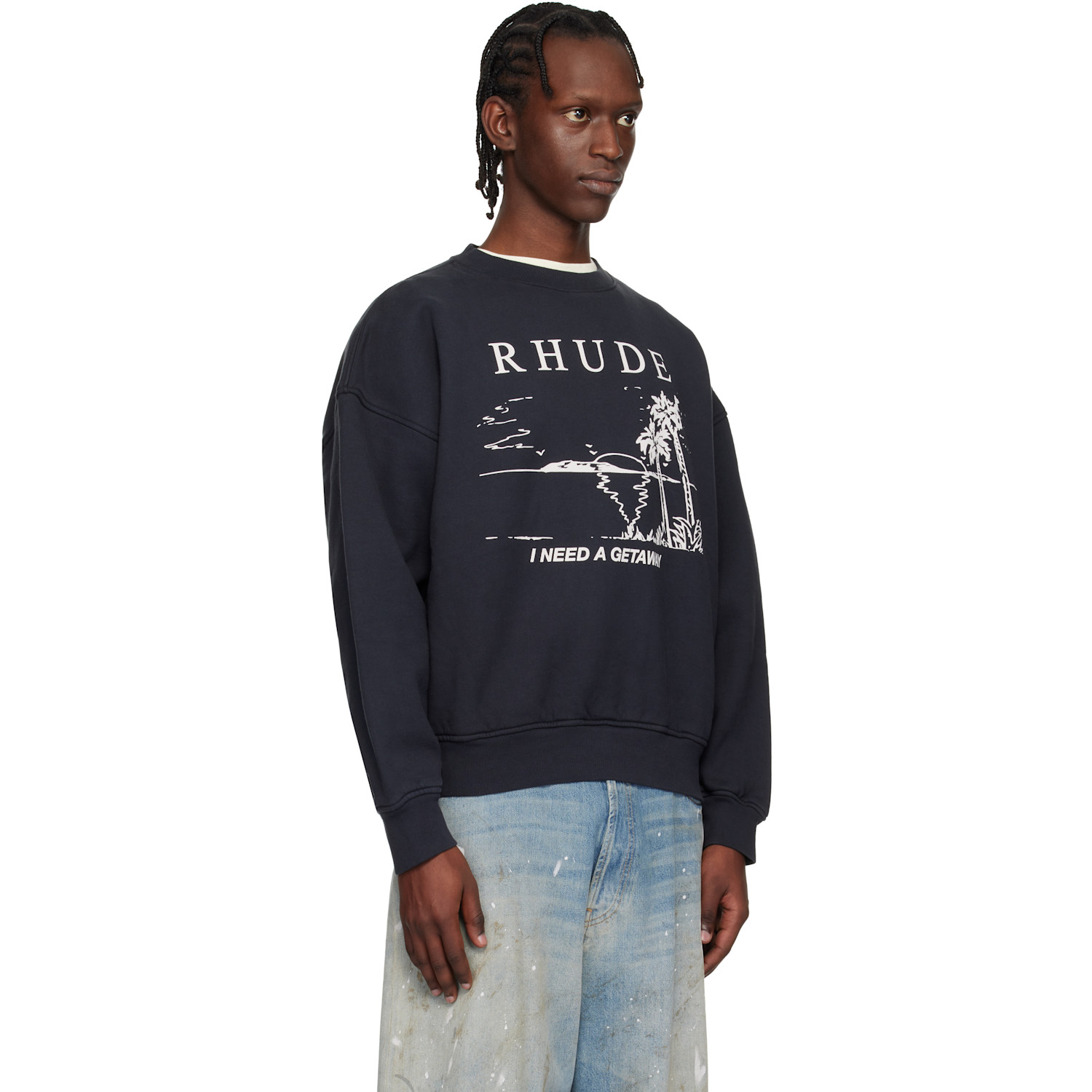  Rhude Black 'i Need A Getaway' Sweatshirt 