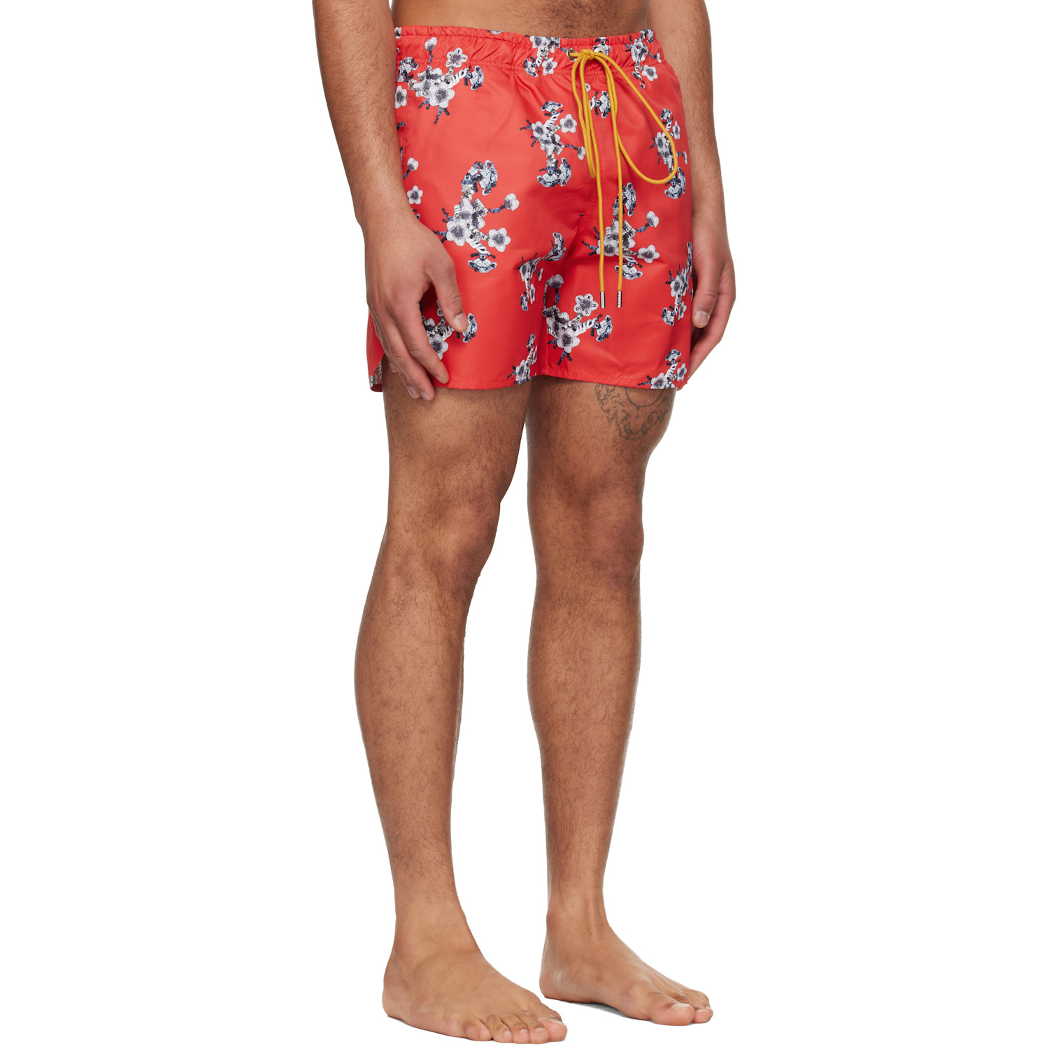  Rhude Red Turbo Floral Swim Shorts 