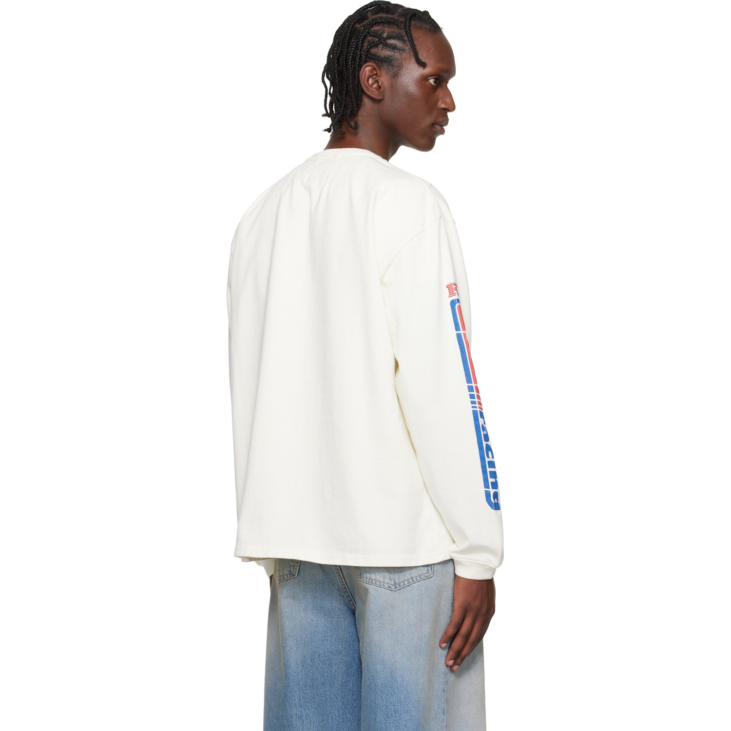  Rhude Off-white Split Petrol Logo Ls T-shirt 