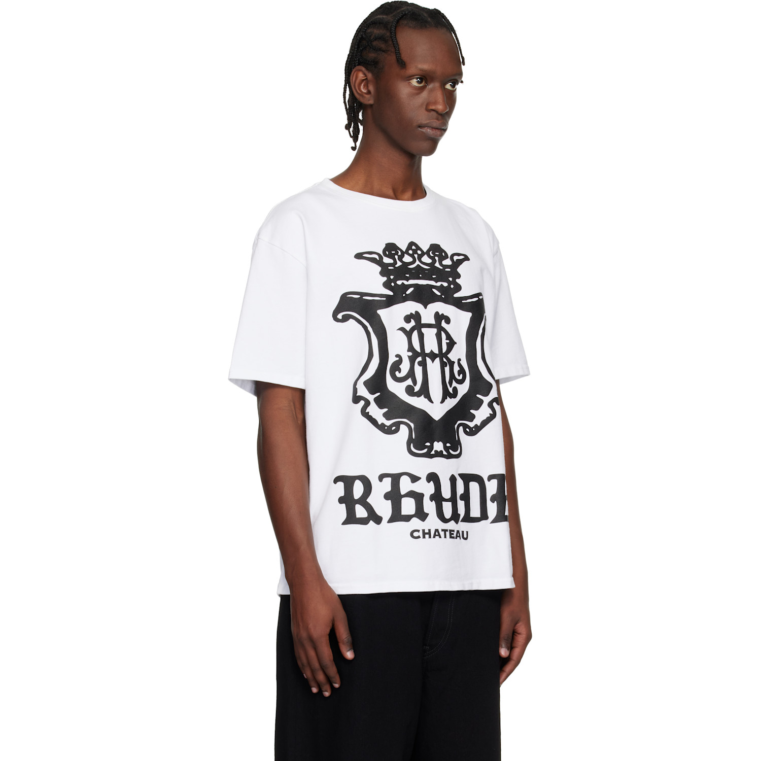  Rhude White Oversized Chateau Crest T-shirt 