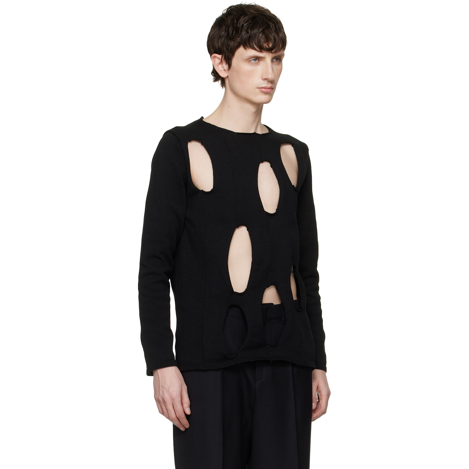  Black Comme Des Garçons Black Cutout Sweater 