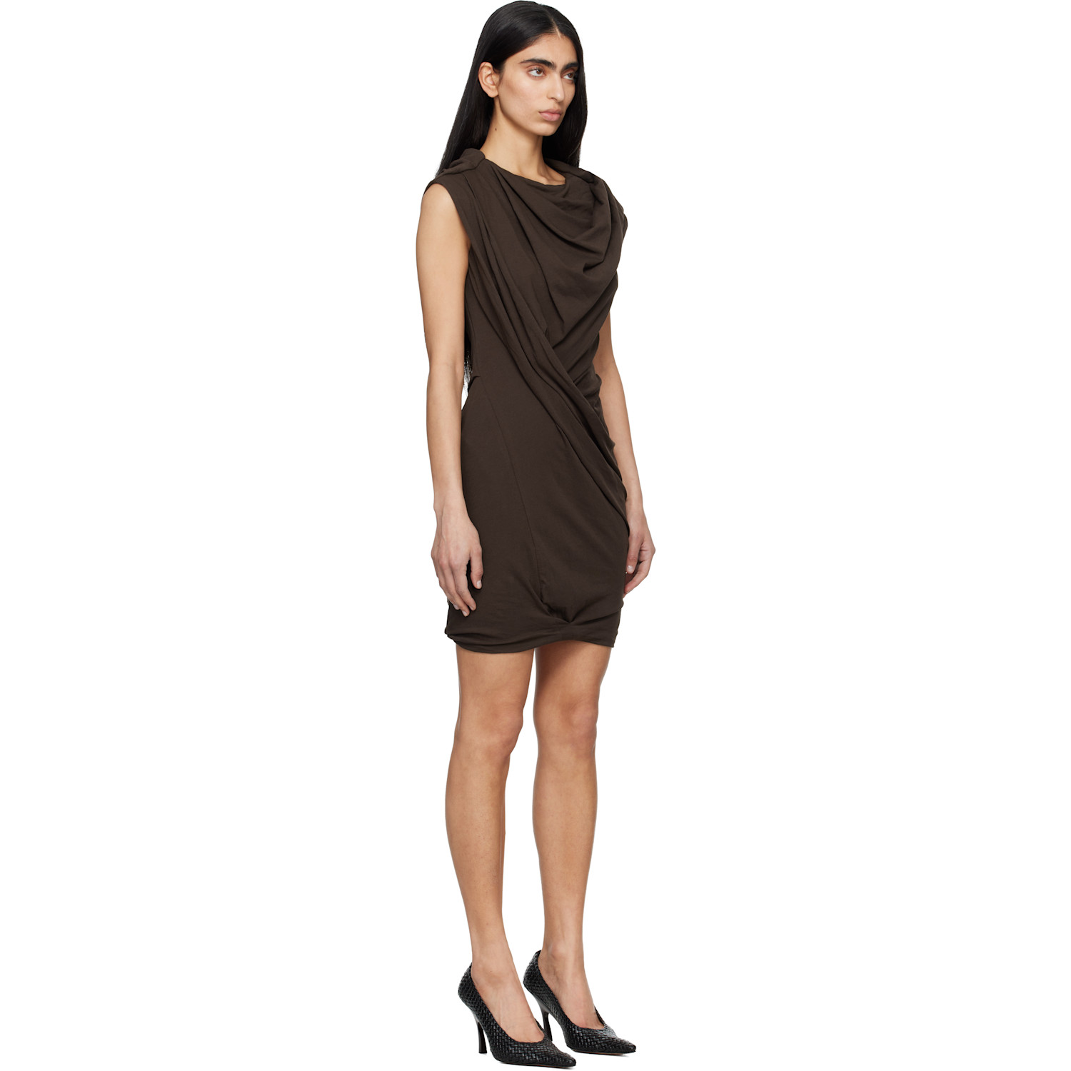  Entire Studios Brown Twist Minidress 