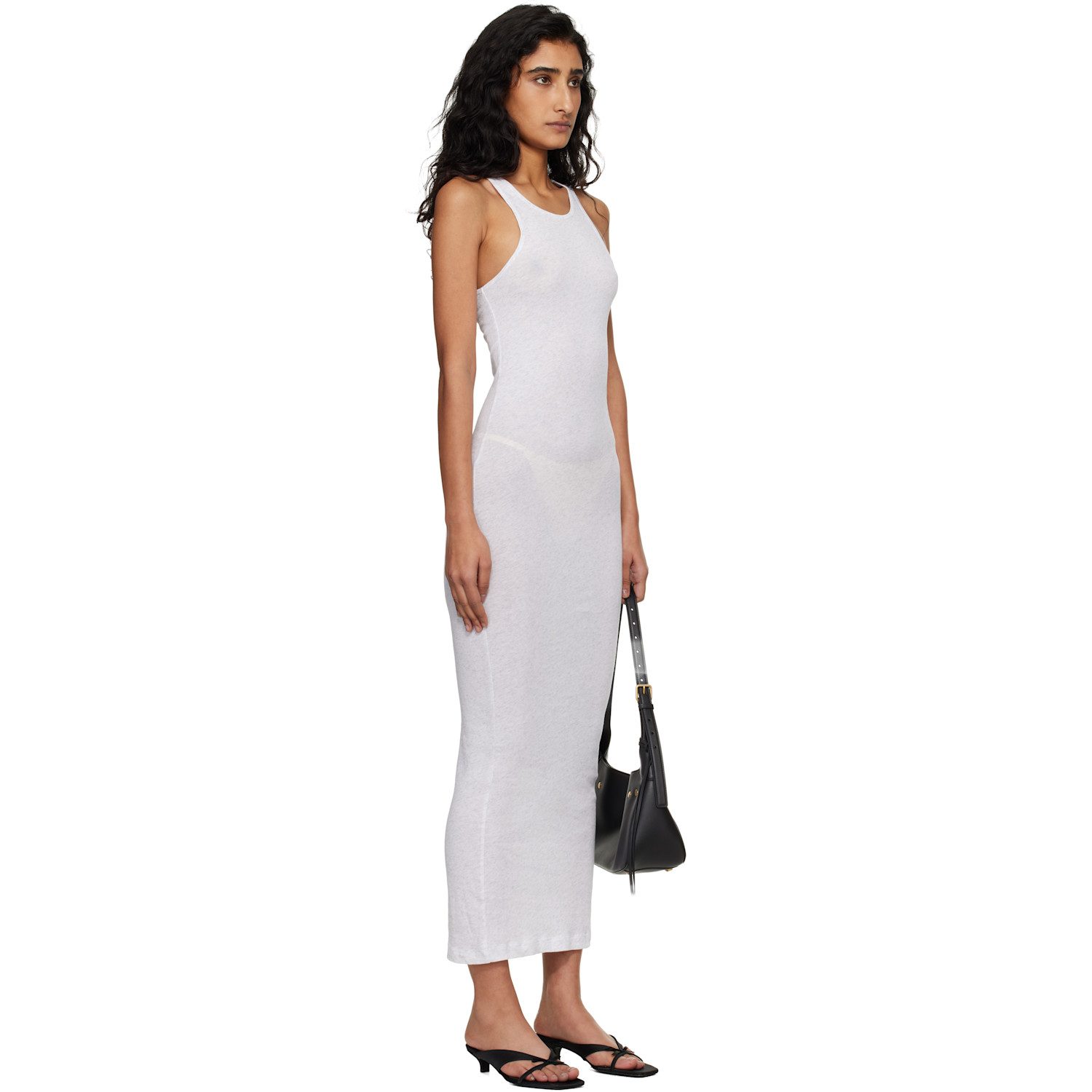  Entire Studios Gray Muscle Tank Midi Dress 