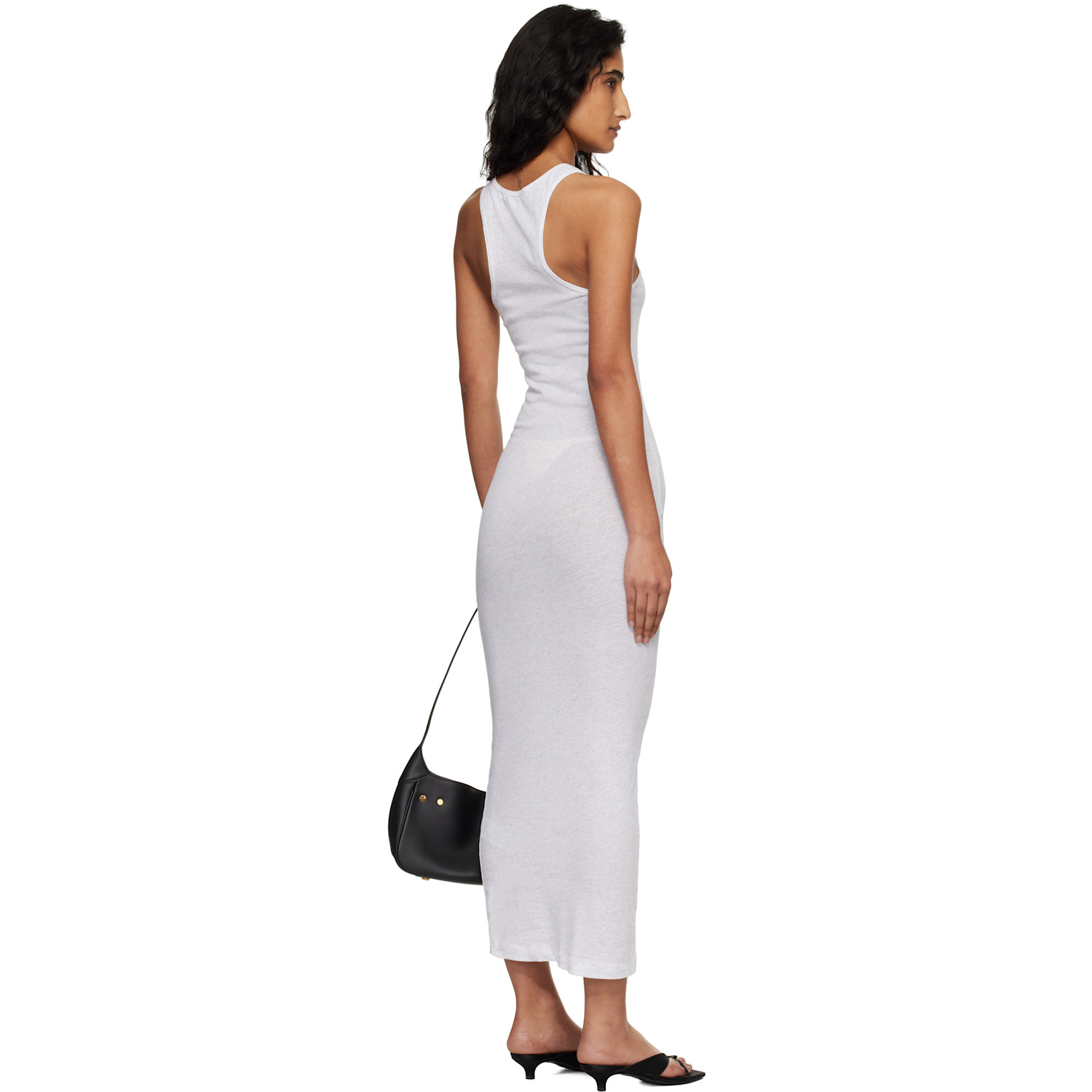  Entire Studios Gray Muscle Tank Midi Dress 