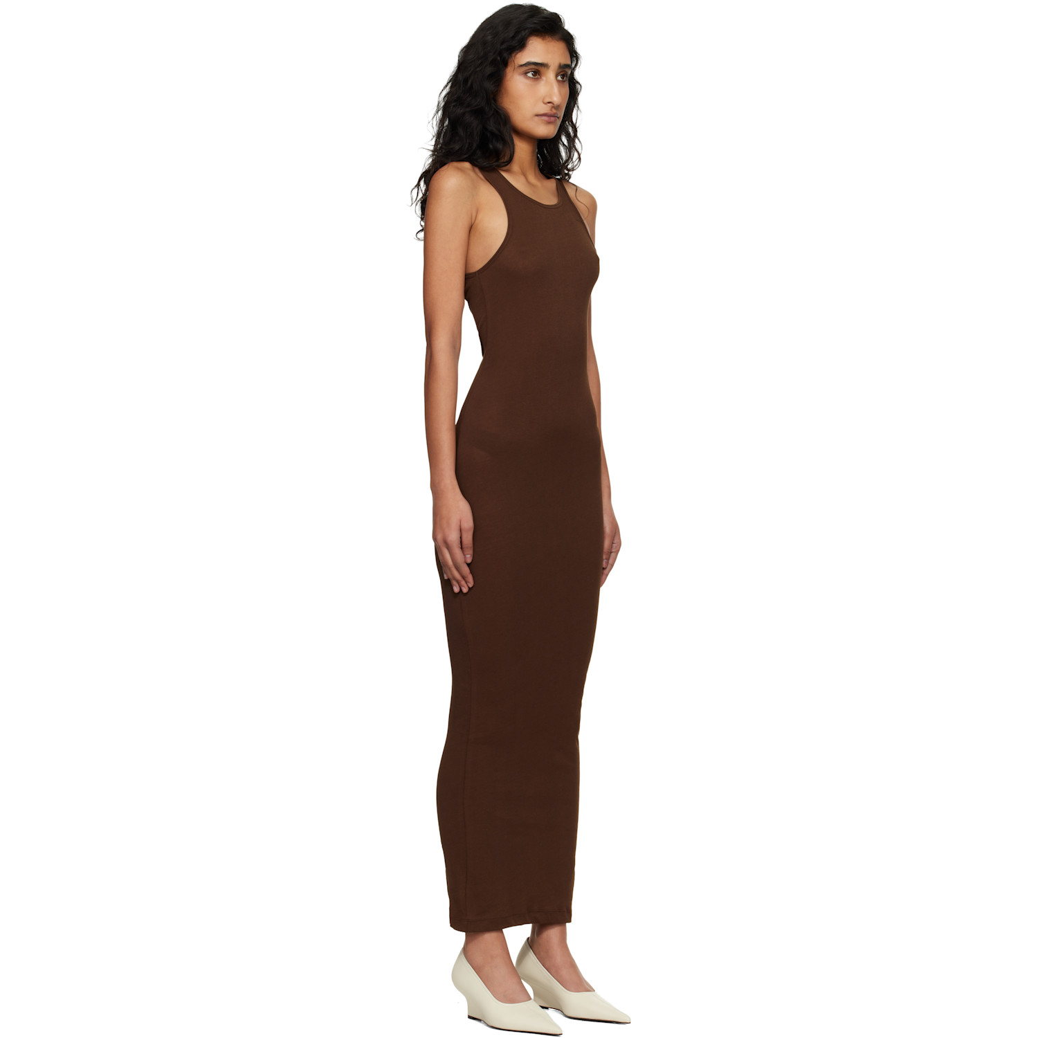  Entire Studios Brown Muscle Tank Midi Dress 