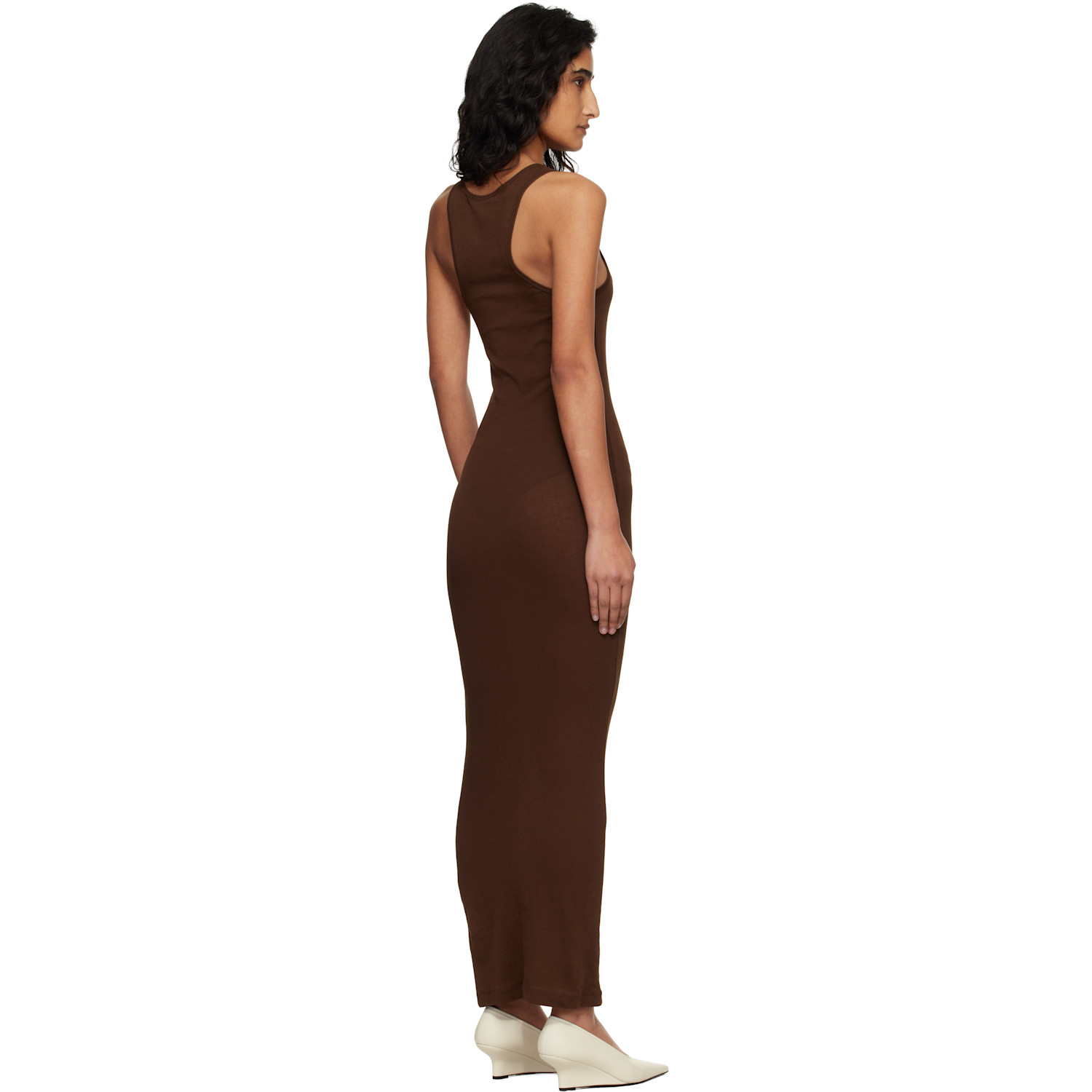  Entire Studios Brown Muscle Tank Midi Dress 