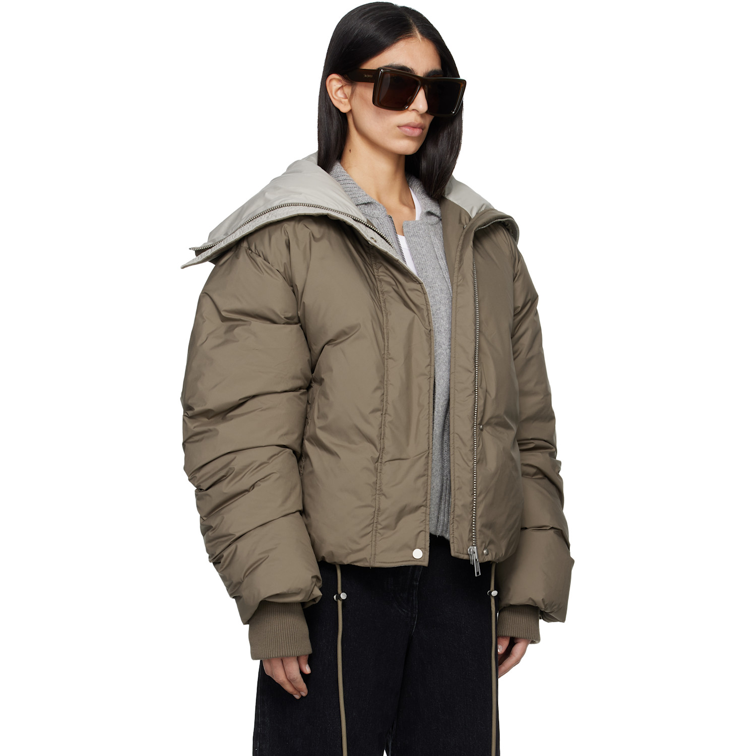  Entire Studios Taupe Kelly Down Jacket 