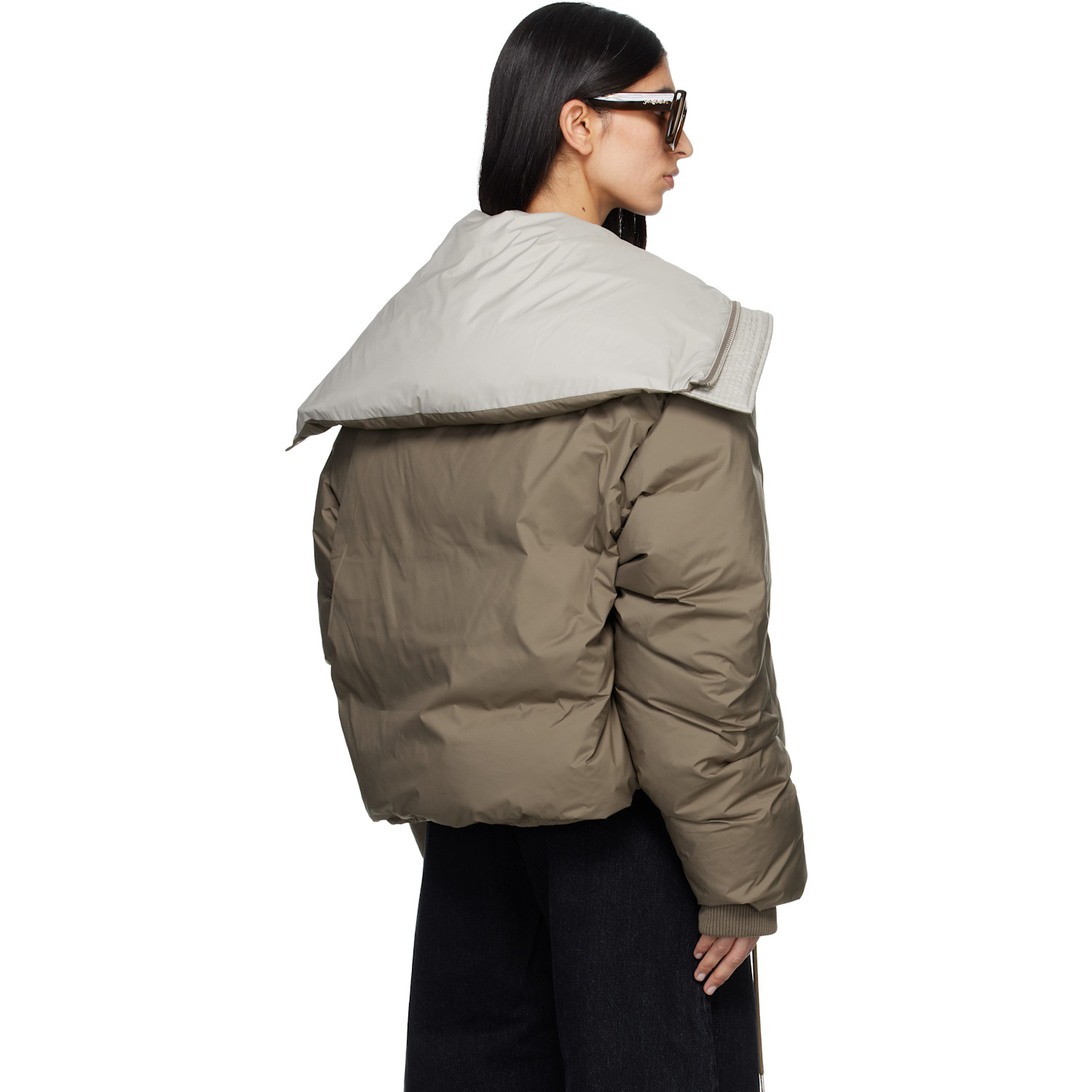  Entire Studios Taupe Kelly Down Jacket 