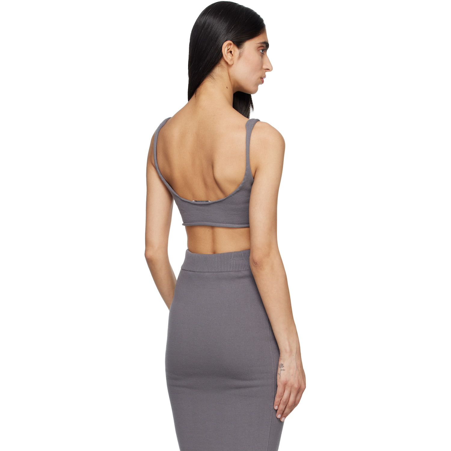  Entire Studios Gray Raw Knit Bra 