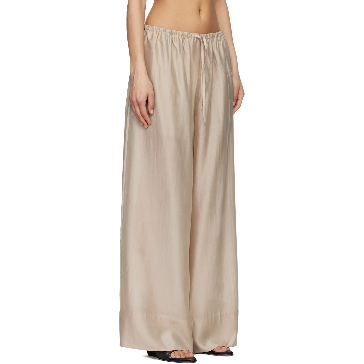  Entire Studios Beige Vento Wide Leg Trousers 