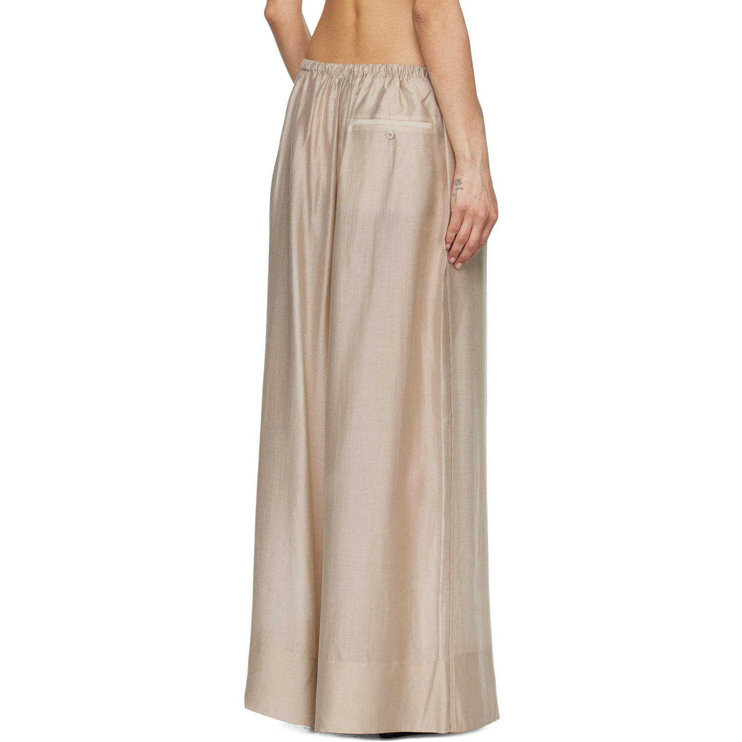  Entire Studios Beige Vento Wide Leg Trousers 