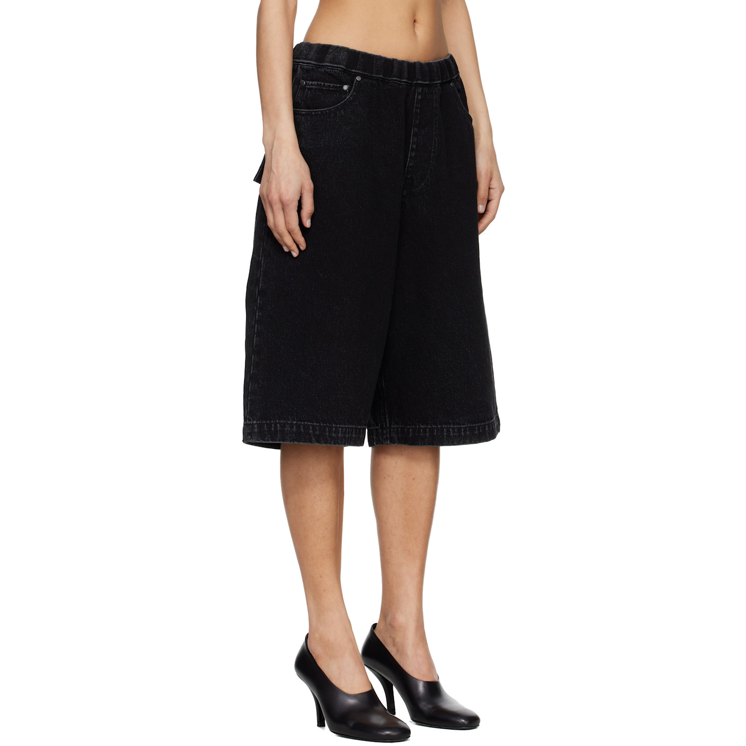 Entire Studios Black Spar Denim Shorts 