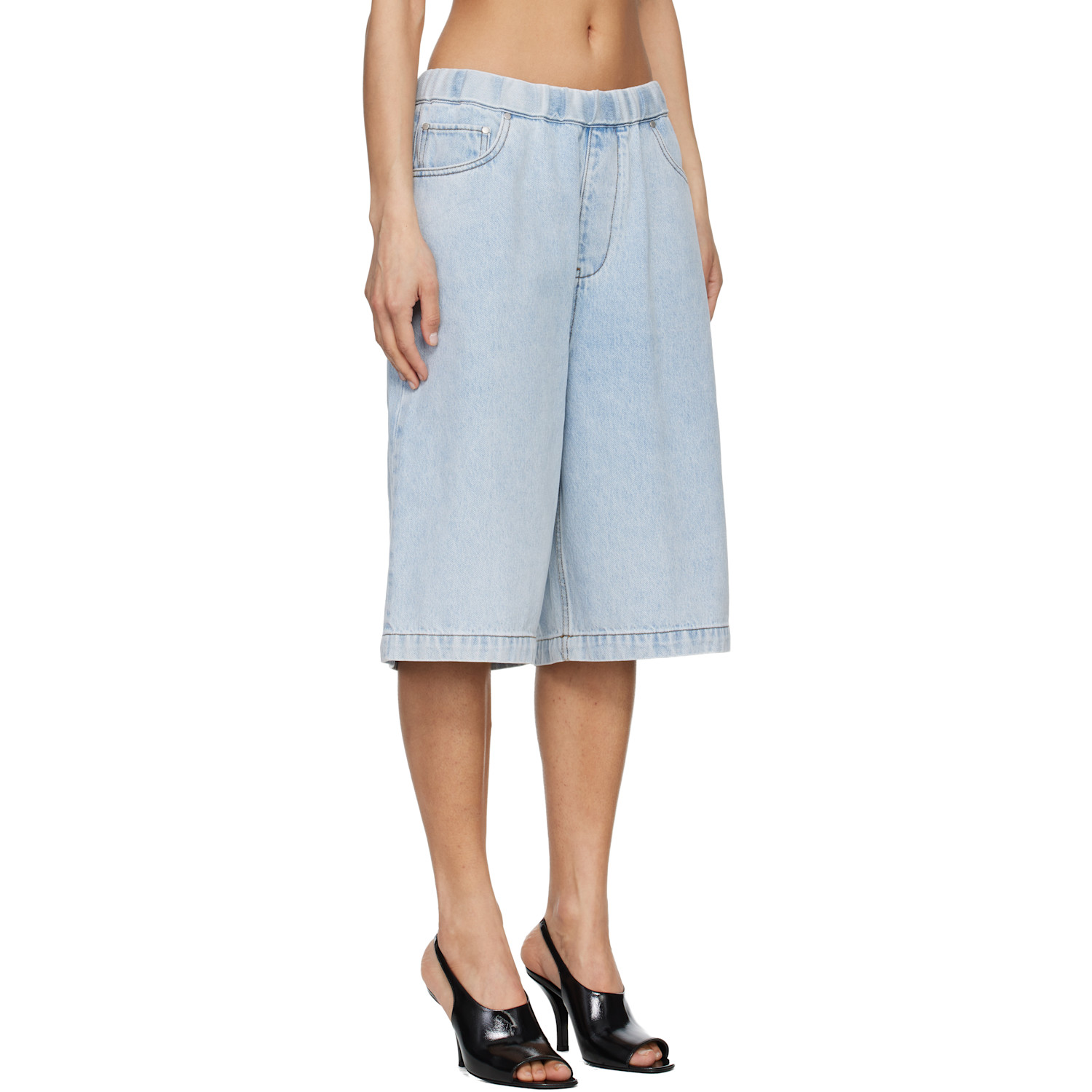  Entire Studios Blue Spar Denim Shorts 