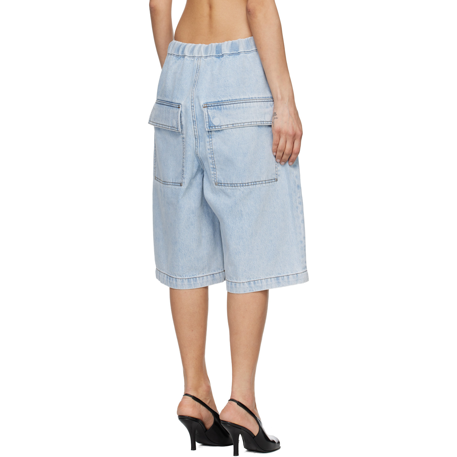  Entire Studios Blue Spar Denim Shorts 