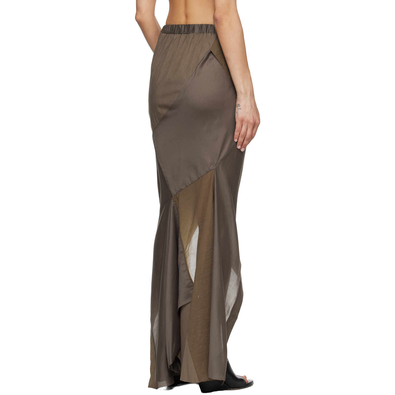  Entire Studios Taupe Fluid Midi Skirt 