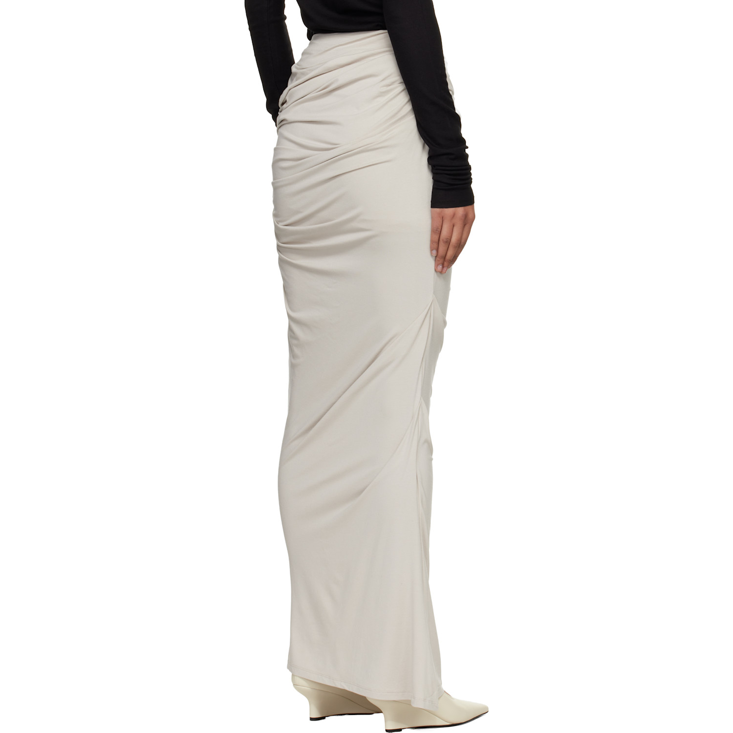  Entire Studios Off-white Drape Maxi Skirt 