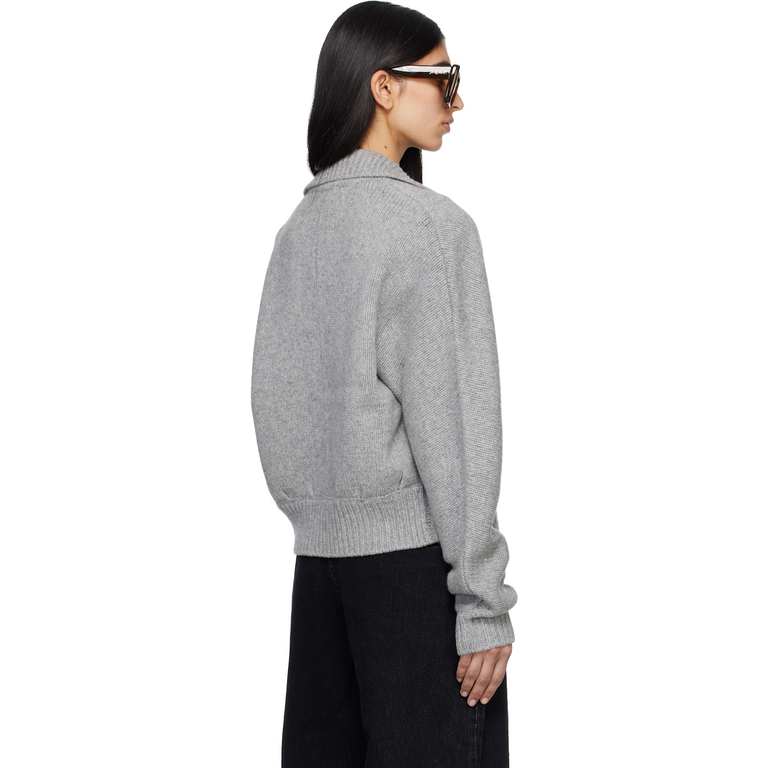  Entire Studios Gray Marla Bomber Cardigan 